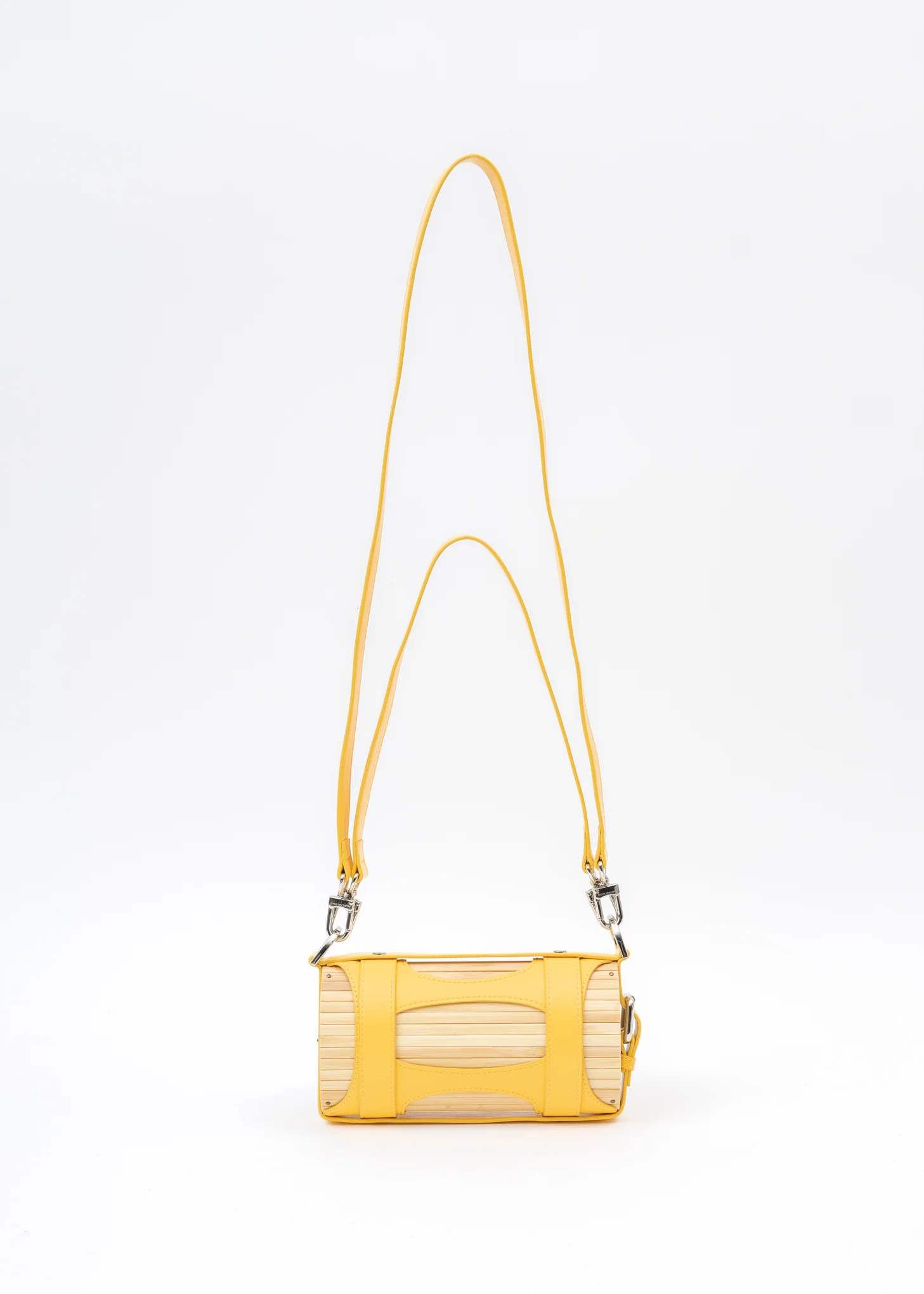 Yellow Cross Big Bamboo Bag - Image 8