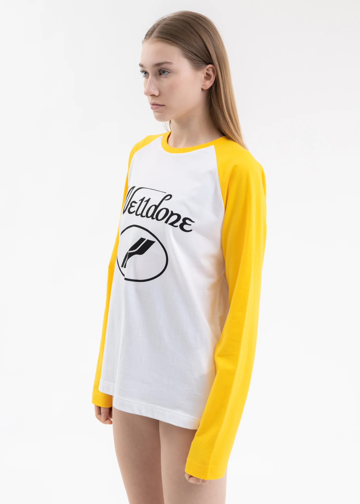 YELLOW CURSIVE TIGHT RAGLAN LONG-SLEEVED T-SHIRT - Image 3