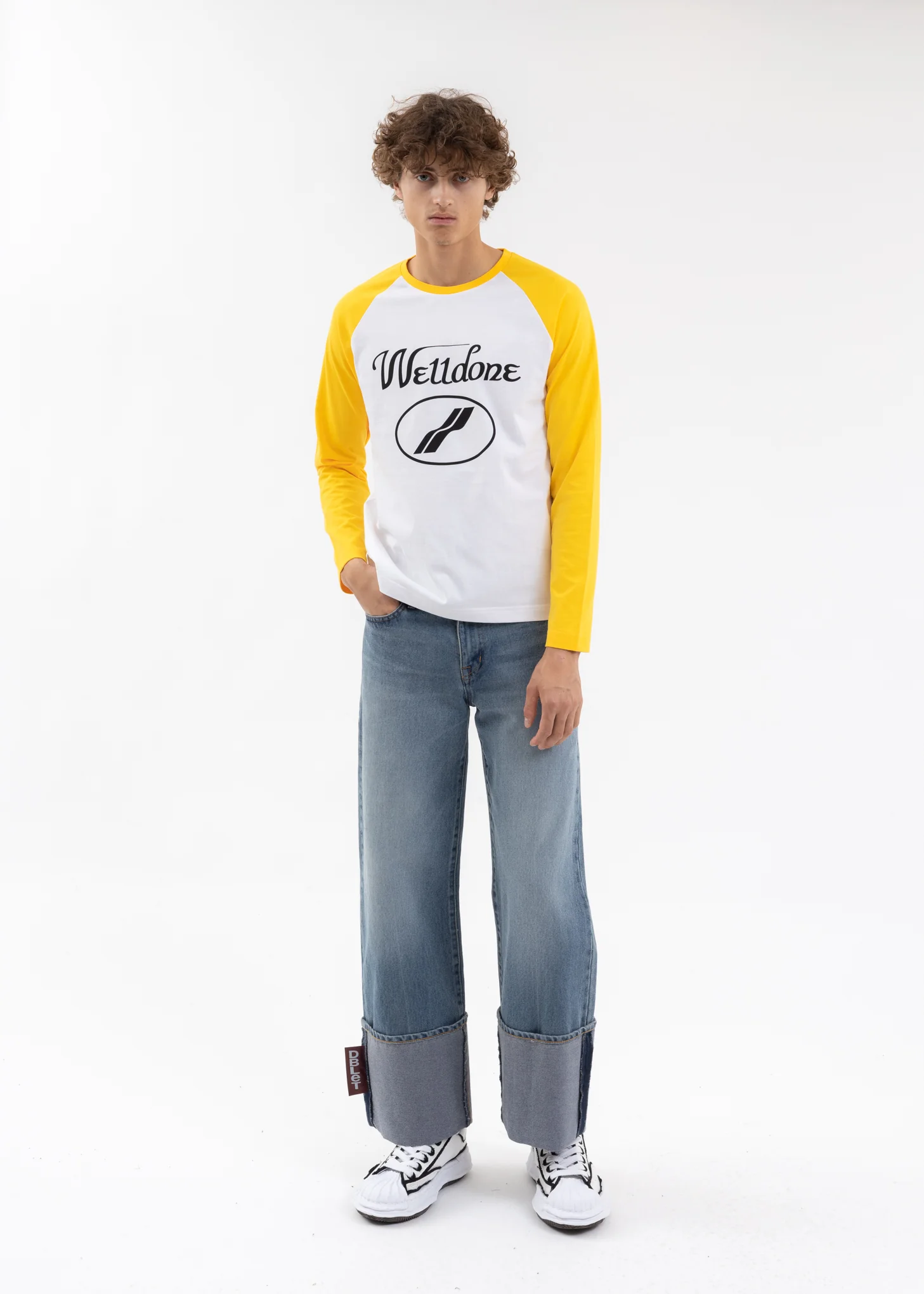 YELLOW CURSIVE TIGHT RAGLAN LONG-SLEEVED T-SHIRT - Image 5