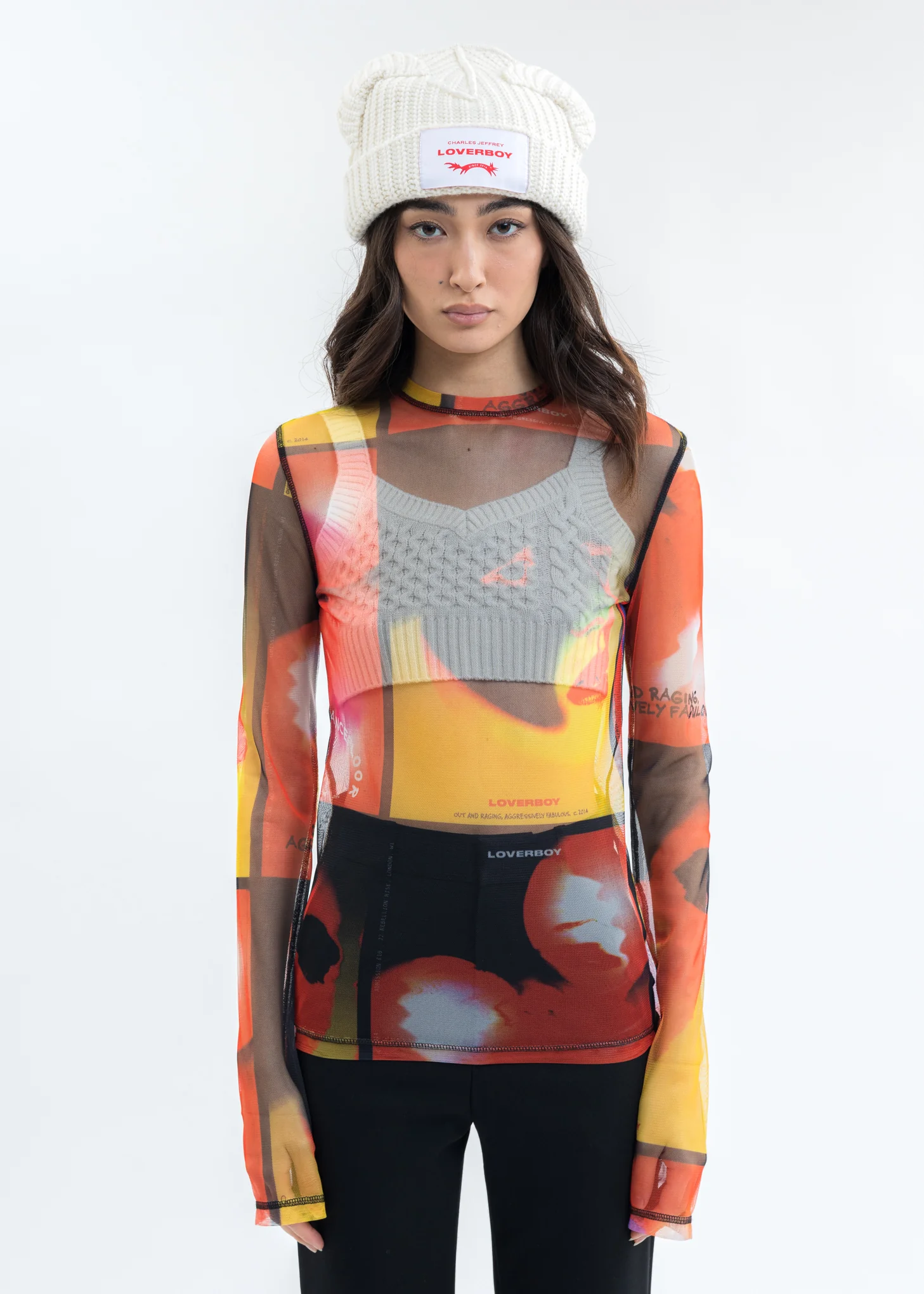 Yellow GEORGE ALLAN PRINT Mesh Long Sleeve