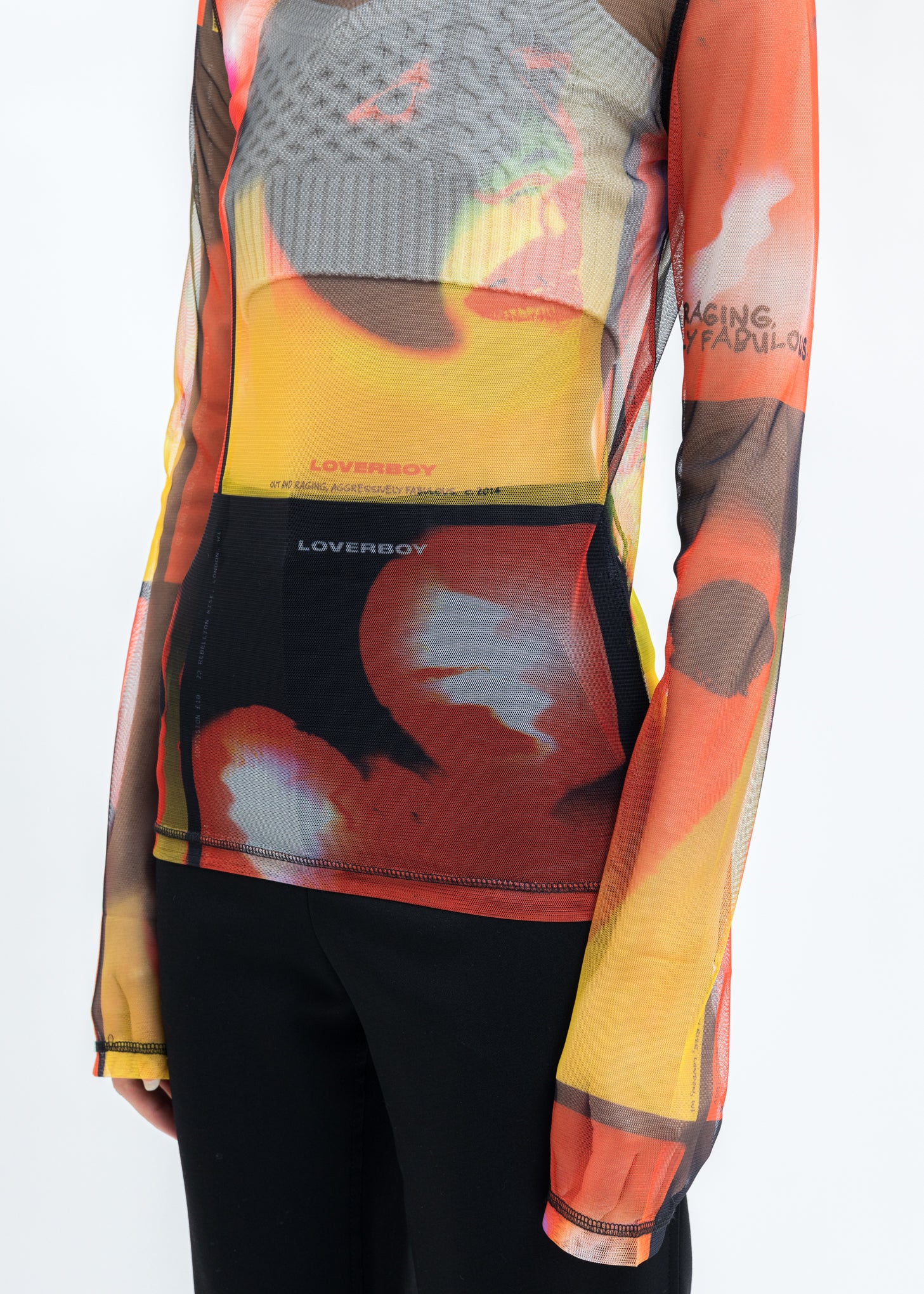 Yellow GEORGE ALLAN PRINT Mesh Long Sleeve - Image 2
