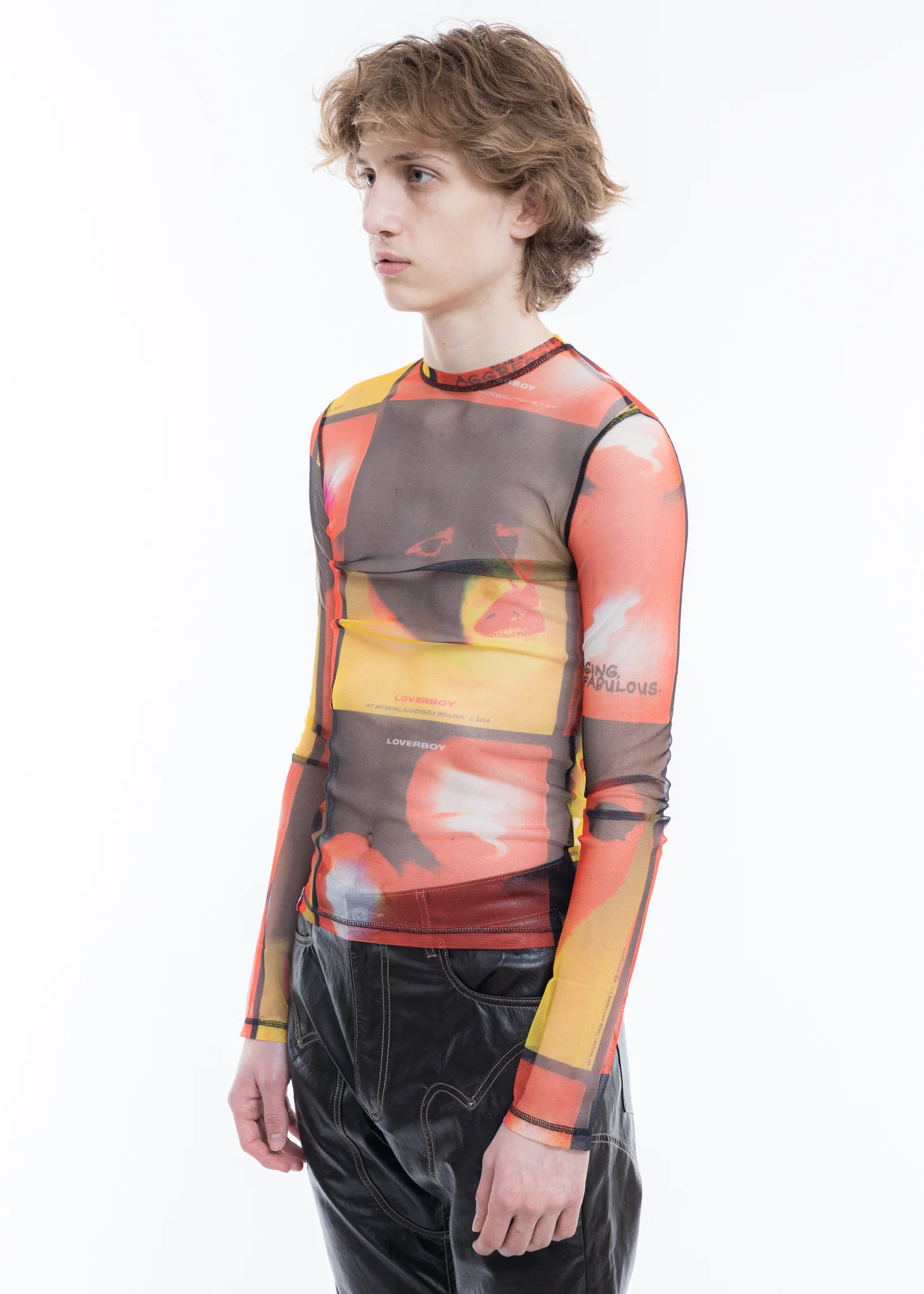 Yellow GEORGE ALLAN PRINT Mesh Long Sleeve - Image 3