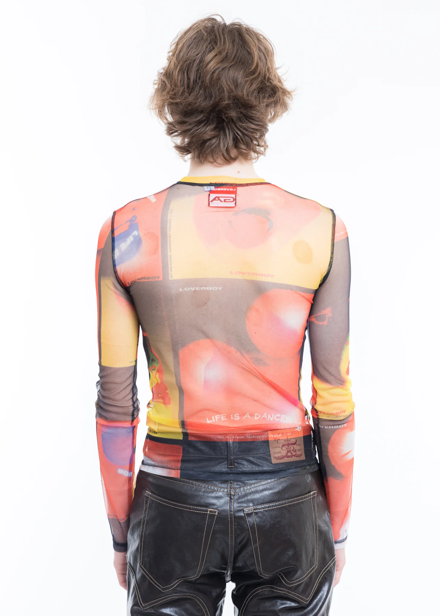 Yellow GEORGE ALLAN PRINT Mesh Long Sleeve - Image 4