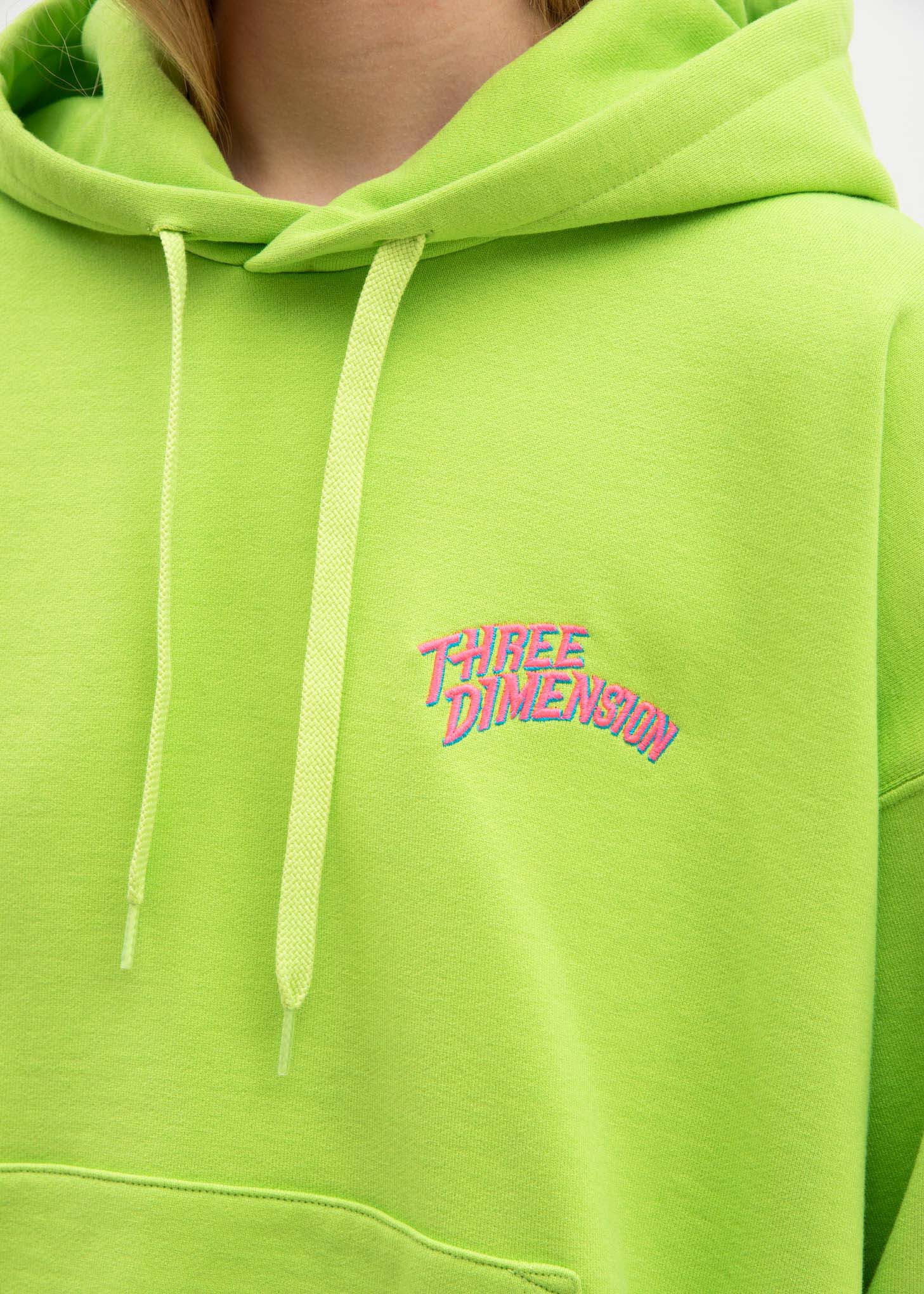 Yellow Green Chaos Embroidery Hoodie - Image 3