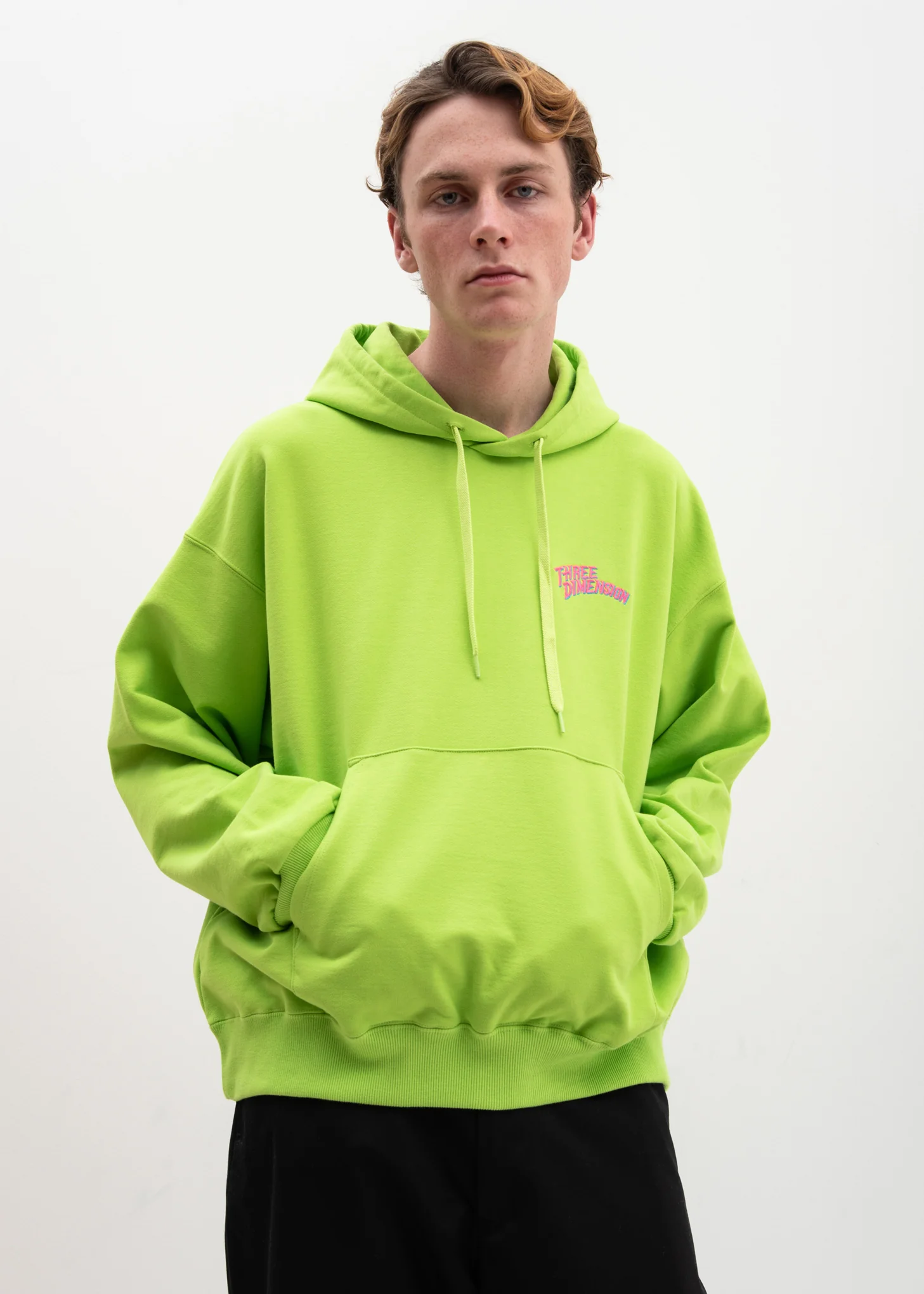 Yellow Green Chaos Embroidery Hoodie
