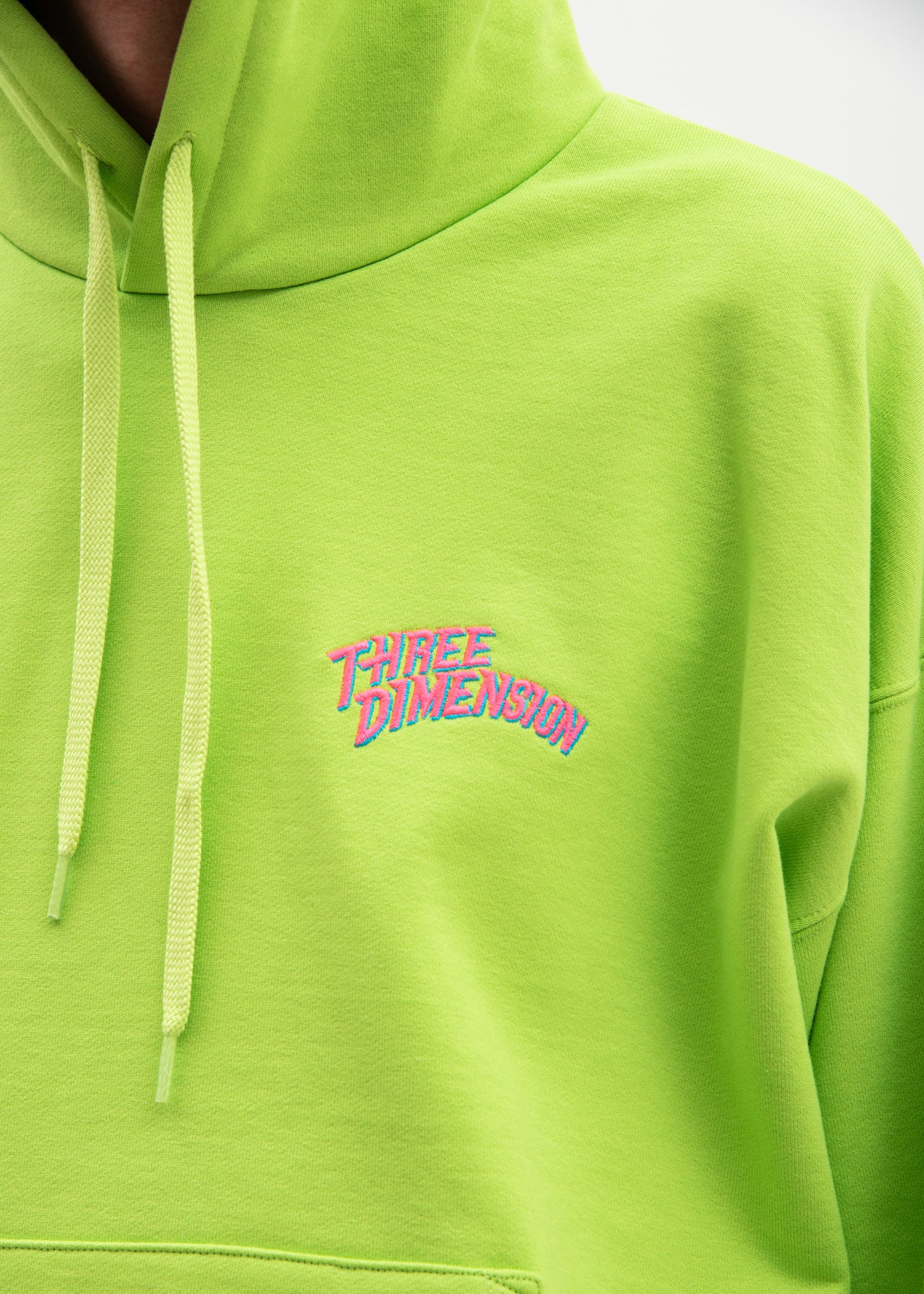 Yellow Green Chaos Embroidery Hoodie - Image 3