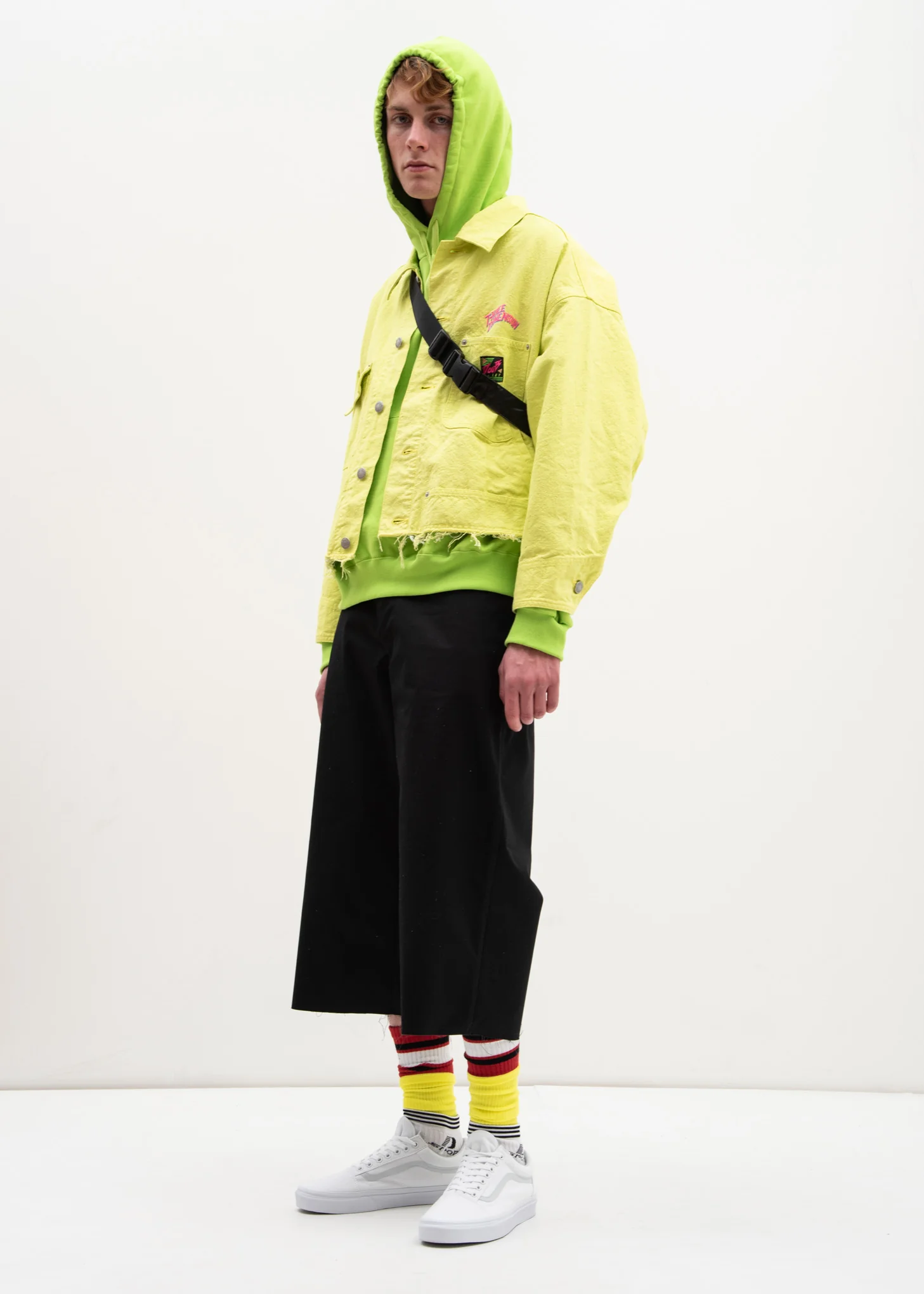 Yellow Green Chaos Embroidery Hoodie - Image 5