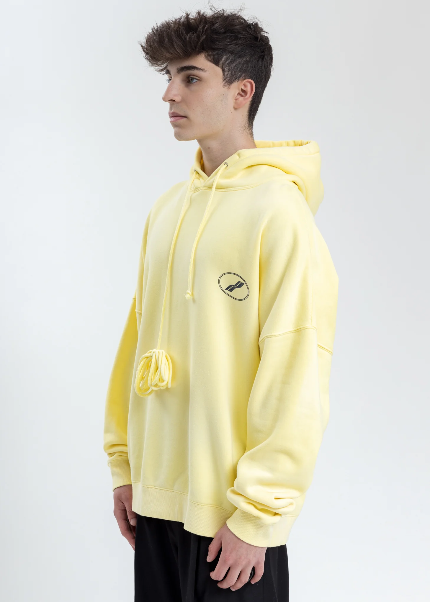 Yellow Hand Bleached Iridescent Logo Hoodie - Image 4
