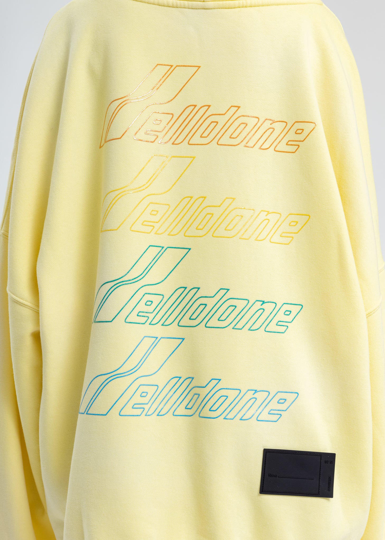 Yellow Hand Bleached Iridescent Logo Hoodie - Image 4