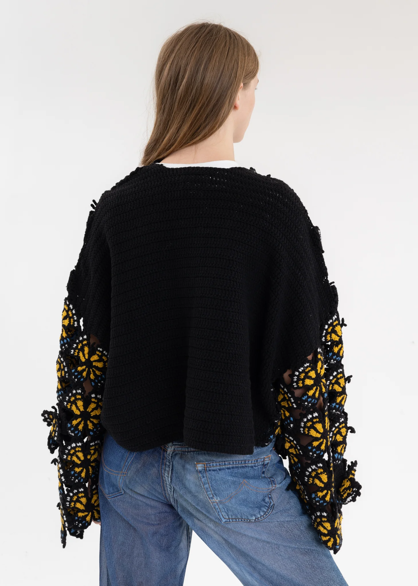 Yellow HAND-CROCHET BUTTERFLY CARDIGAN - Image 4