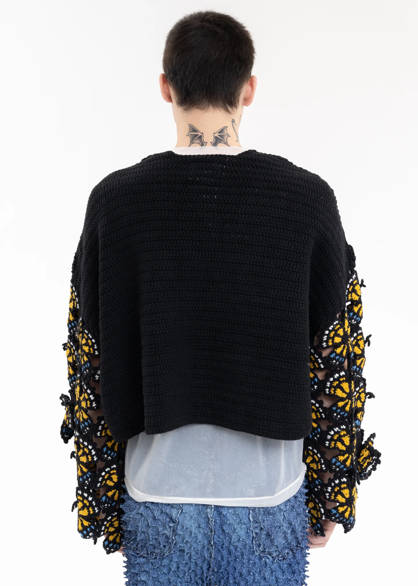 Yellow HAND-CROCHET BUTTERFLY CARDIGAN - Image 4