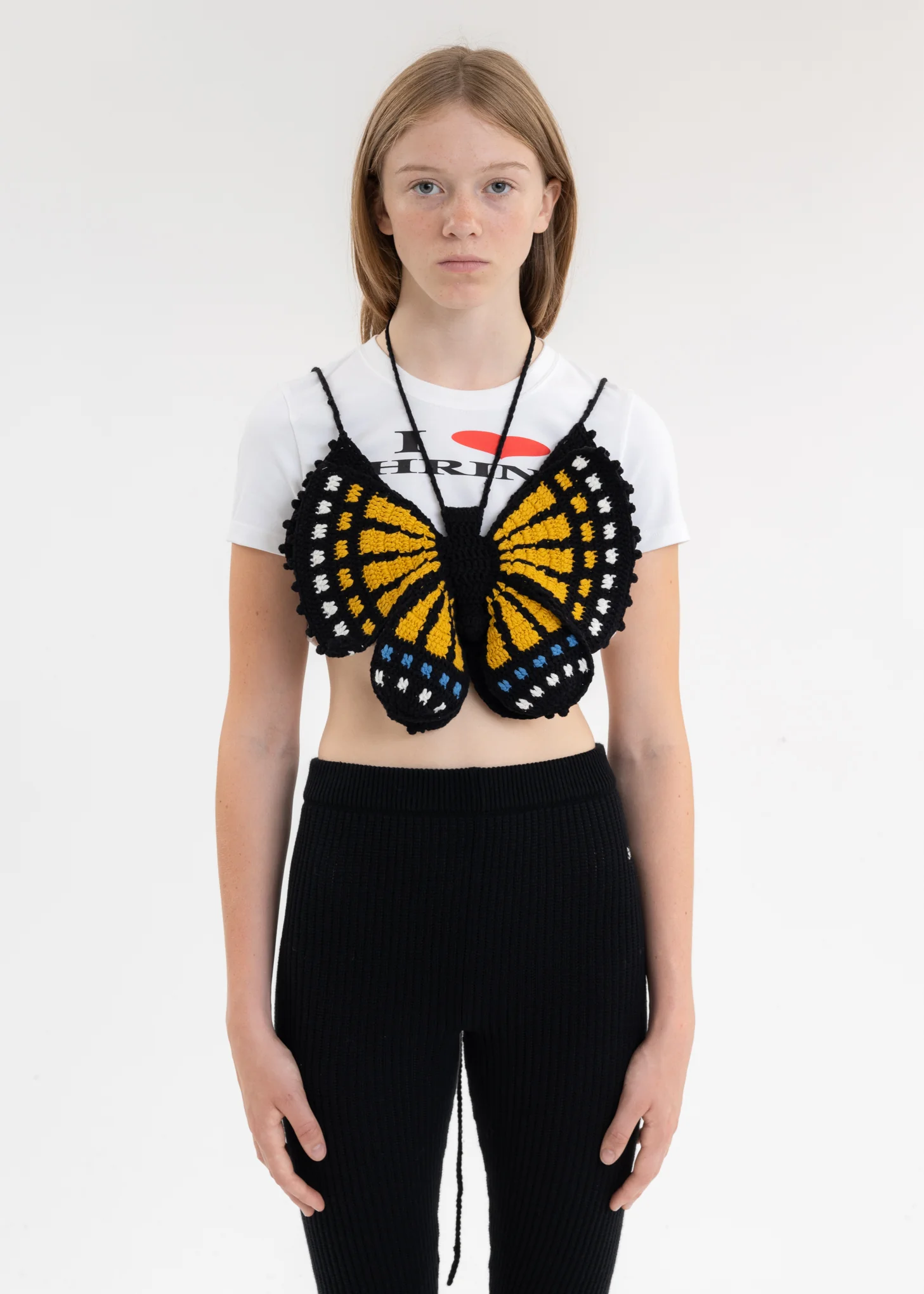 Yellow HAND-CROCHET BUTTERFLY TOPS