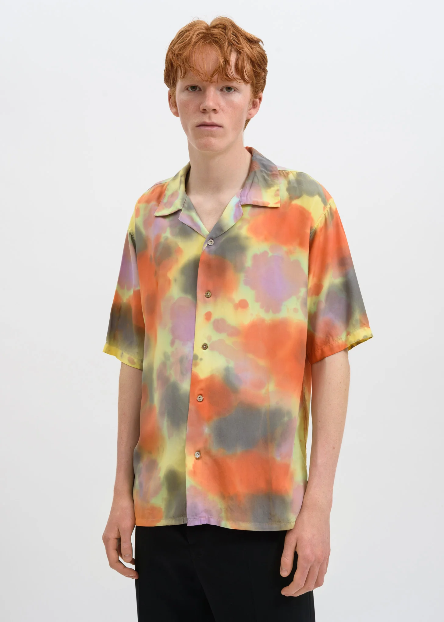 Yellow Hawaiian Tie Dye Shirt
