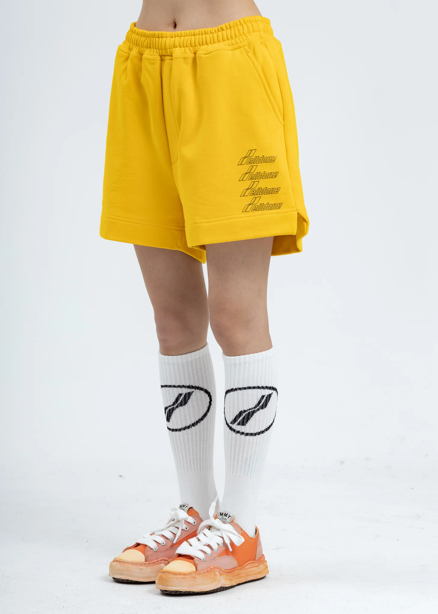 Yellow Iridescent Logo Shorts - Image 2