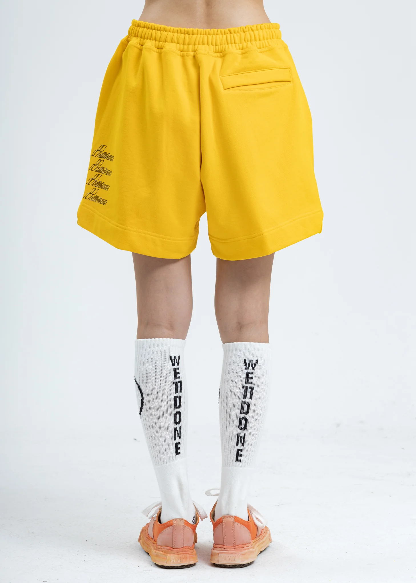 Yellow Iridescent Logo Shorts - Image 3