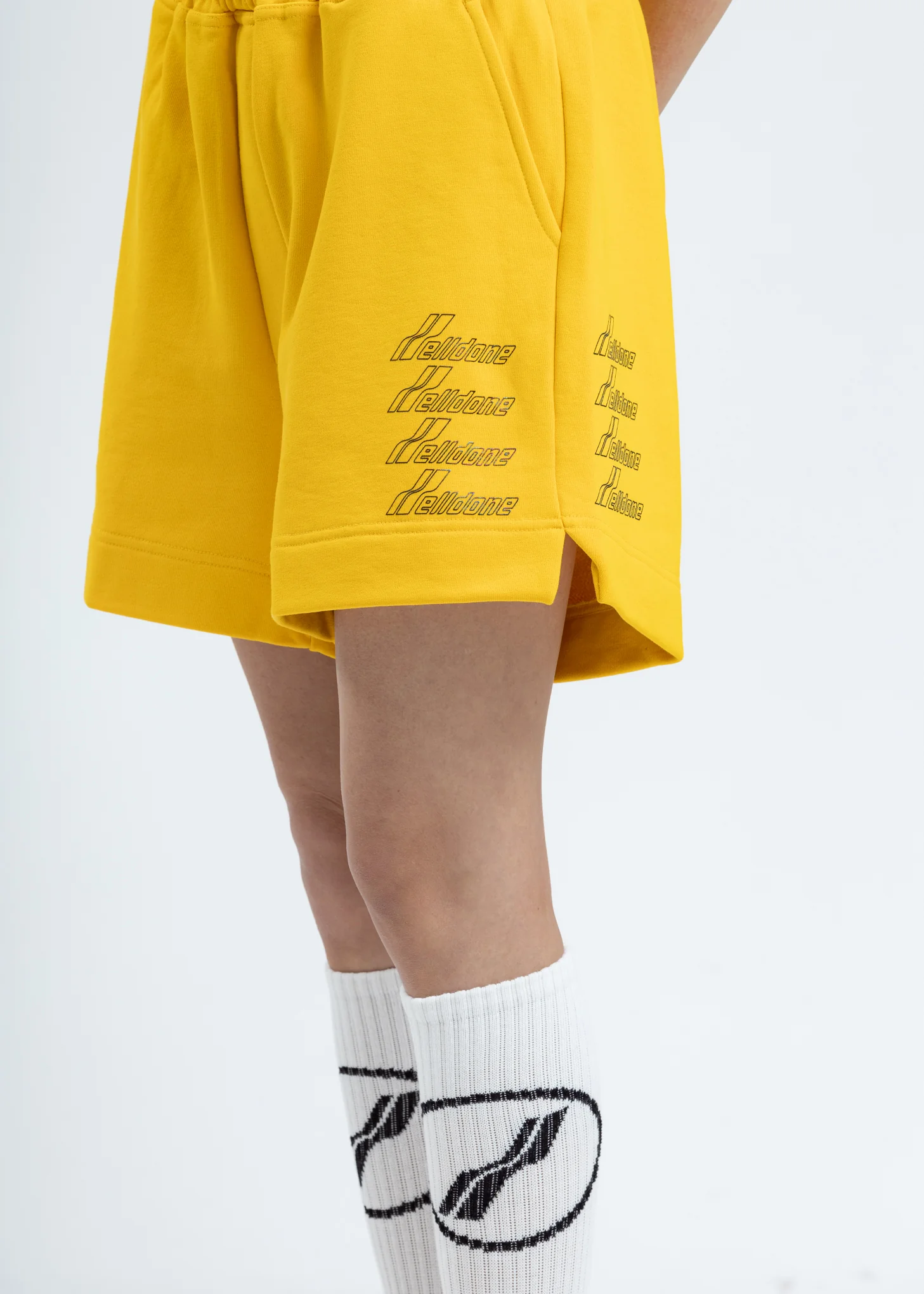 Yellow Iridescent Logo Shorts - Image 4