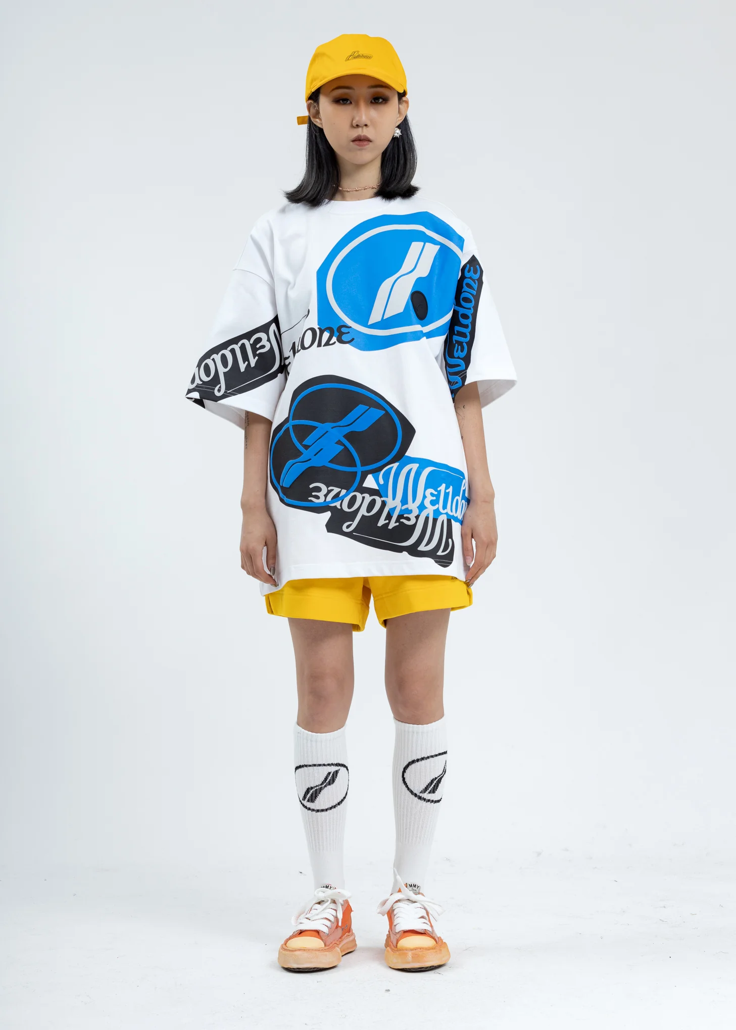 Yellow Iridescent Logo Shorts - Image 5
