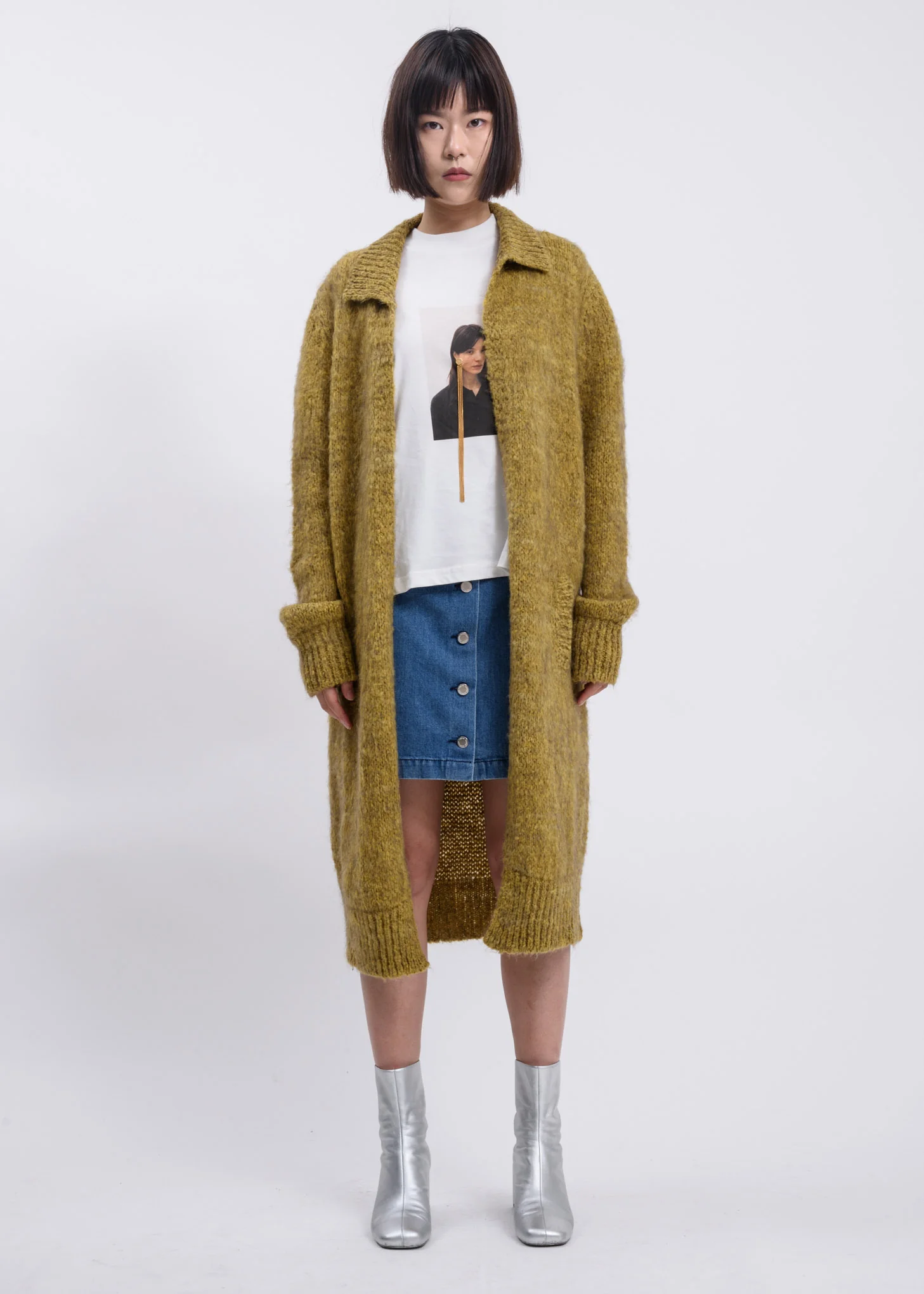Yellow Knit Cardigan