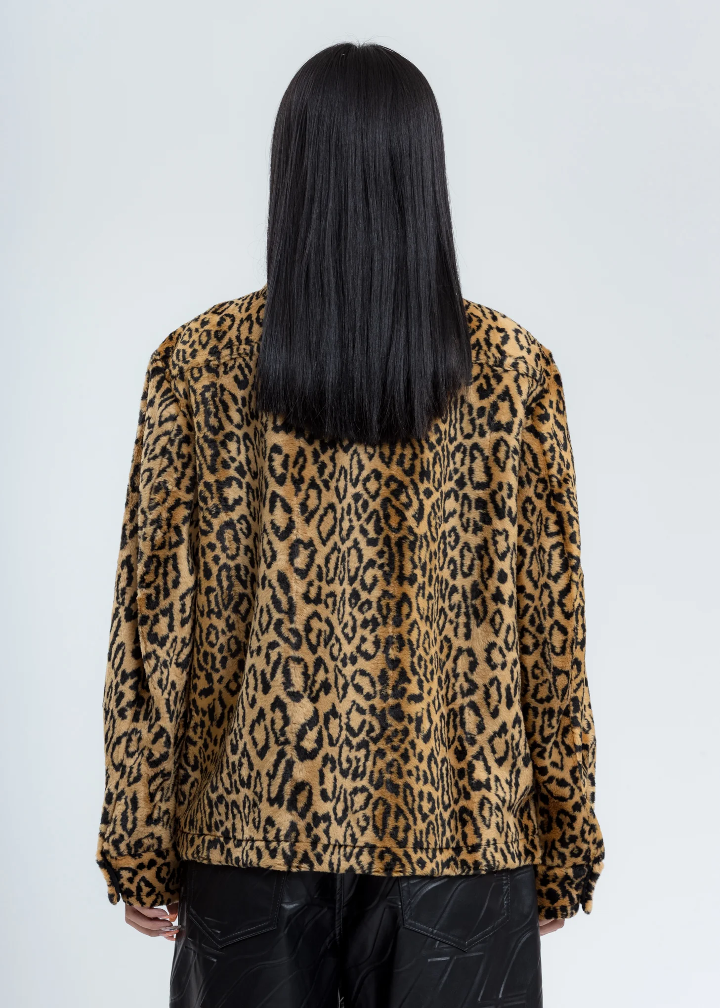 Yellow Leopard Faux Fur Zip Up Jacket - Image 5