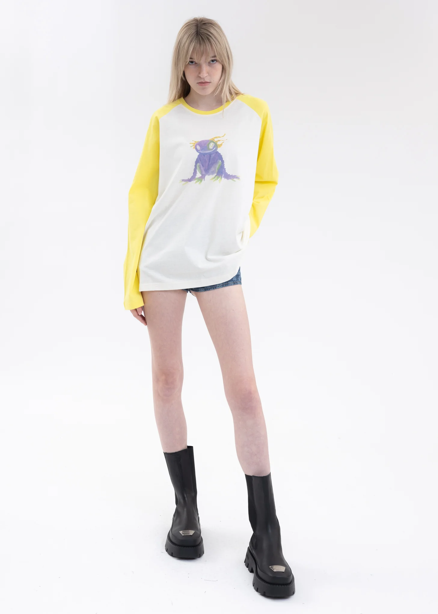 Yellow Monster Long Sleeve Raglan Shirt - Image 5