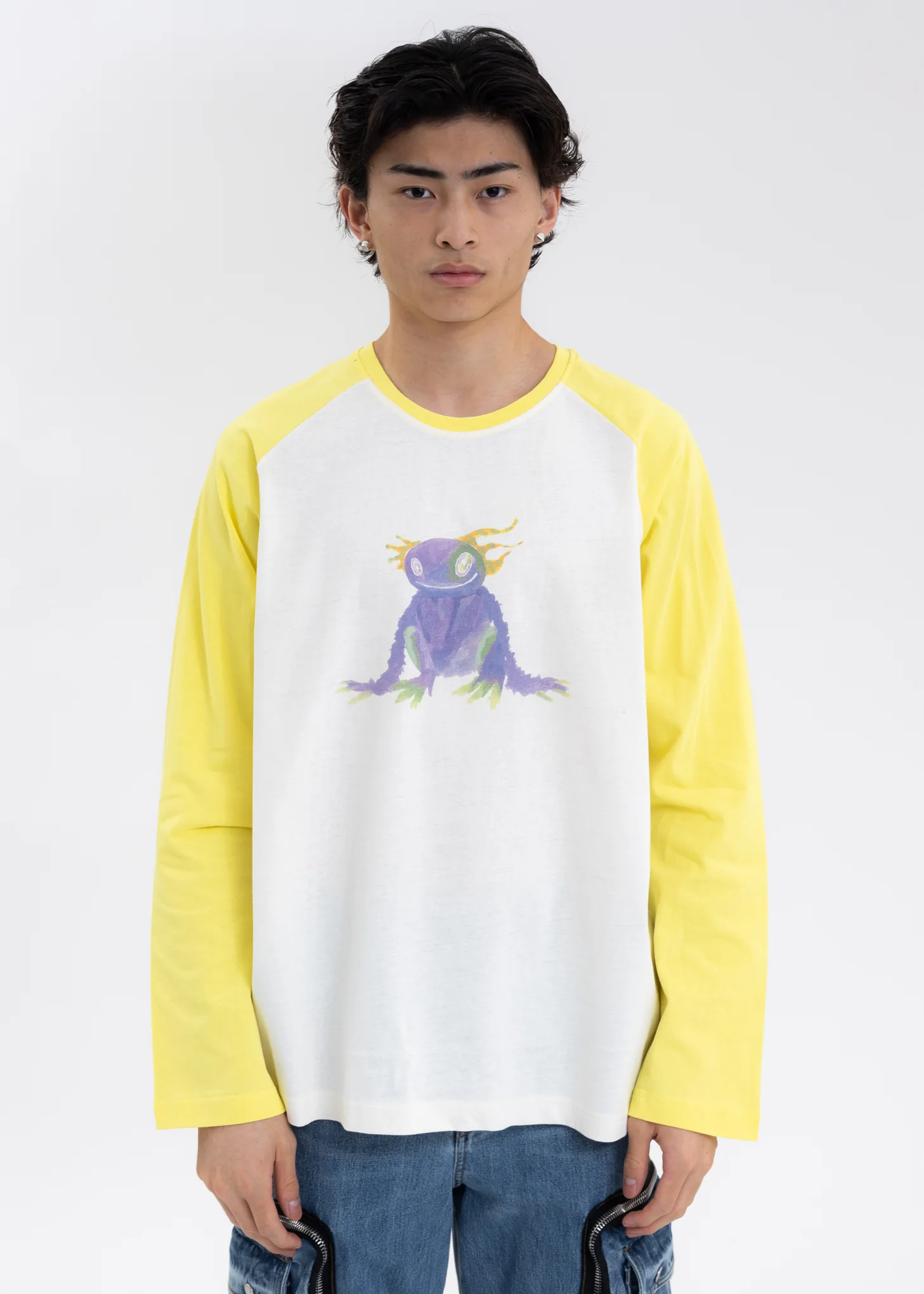 Yellow Monster Long Sleeve Raglan Shirt