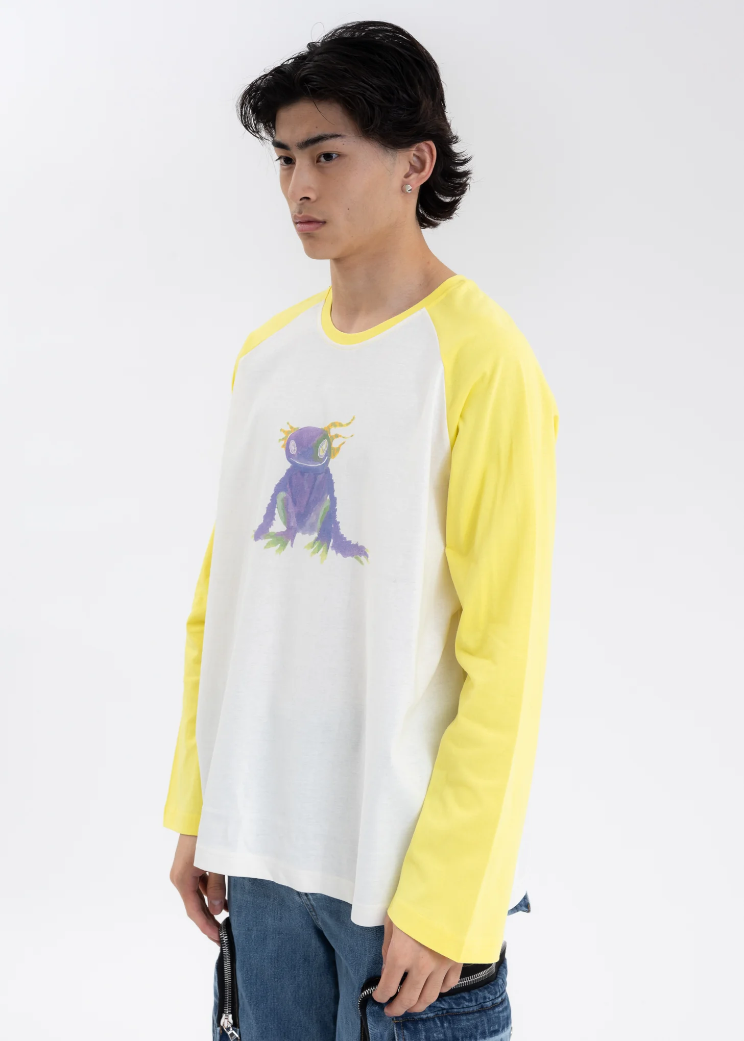 Yellow Monster Long Sleeve Raglan Shirt - Image 3
