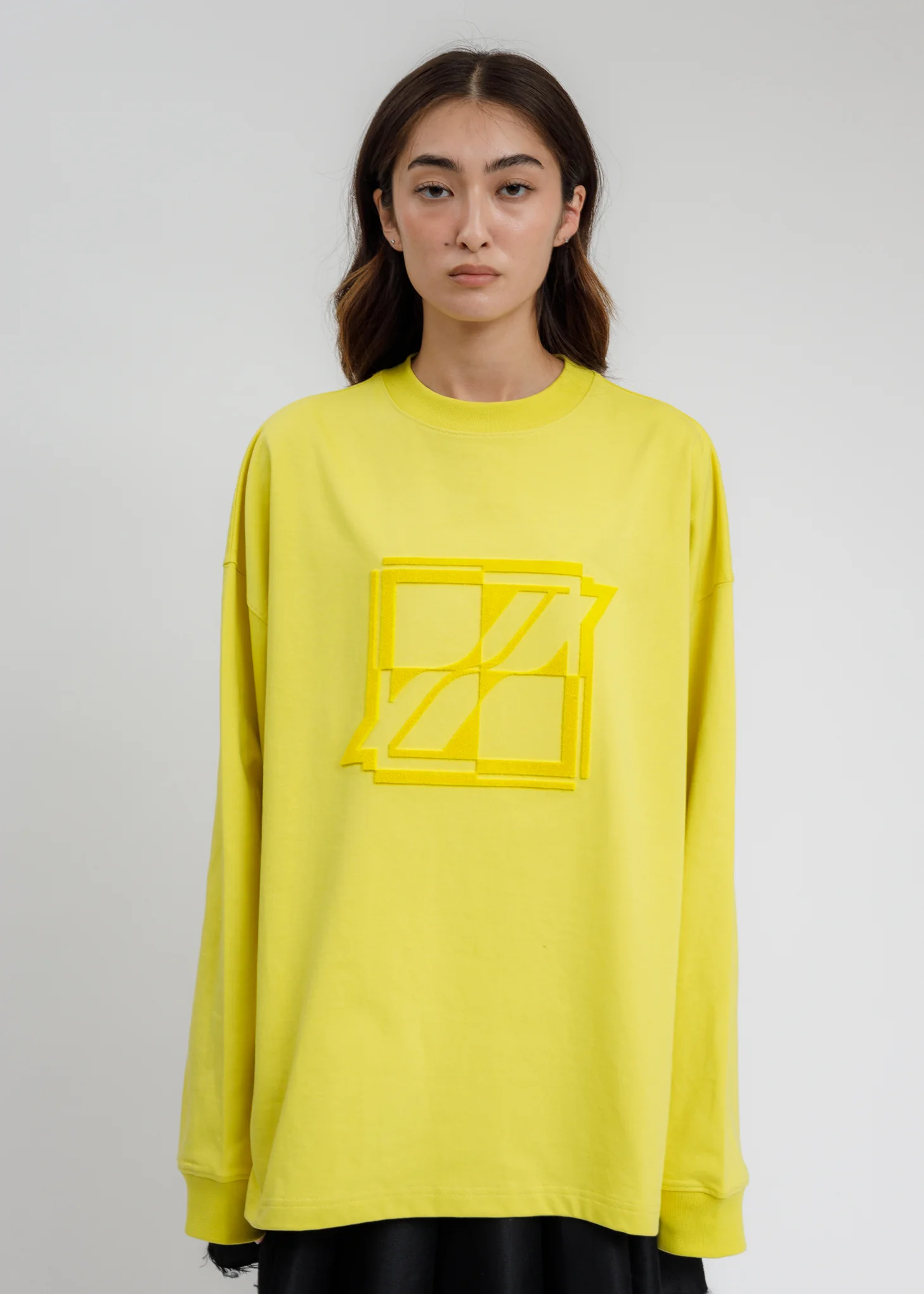 Yellow New Logo Embroidered  Long Sleeve