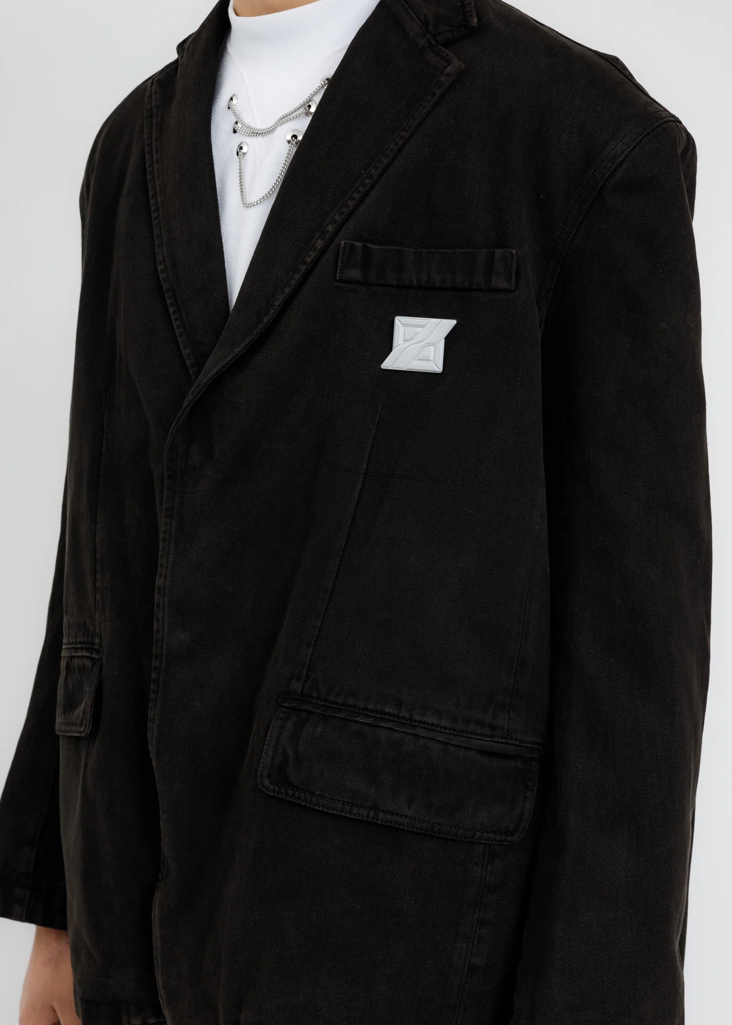 Yellow Over Sized Denim Blazer - Image 3