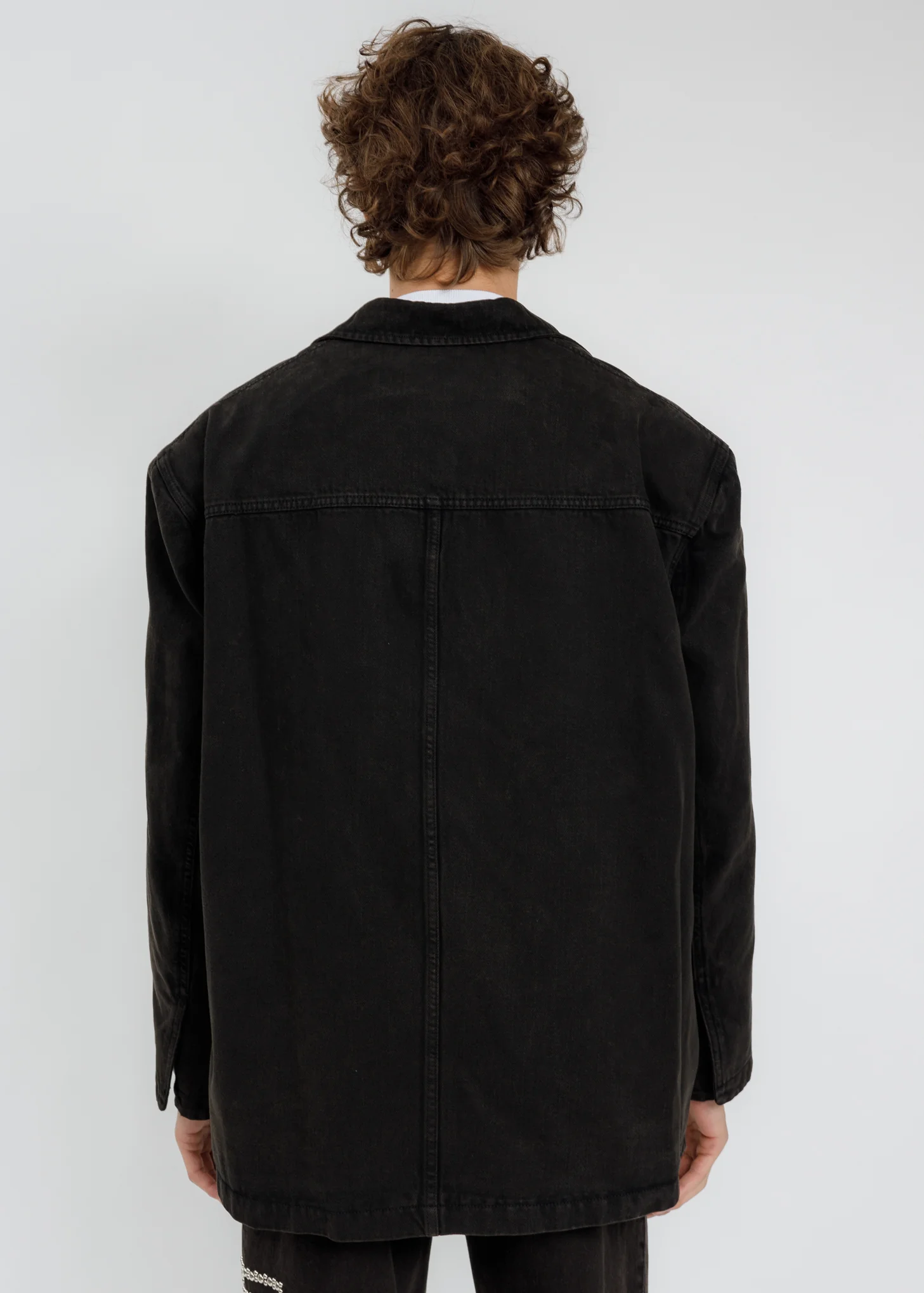 Yellow Over Sized Denim Blazer - Image 4