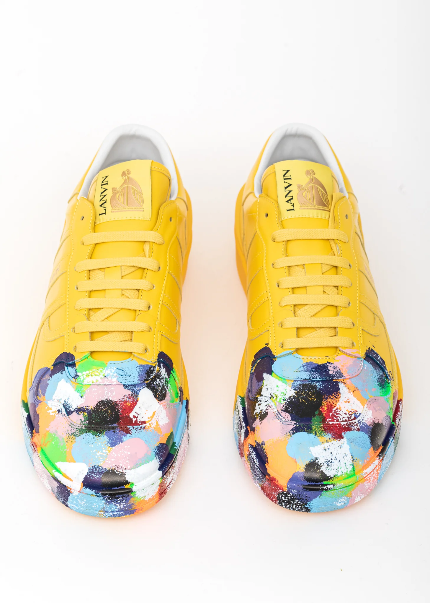 Yellow Painted Leather Clay Low Top Sneaker - Image 2