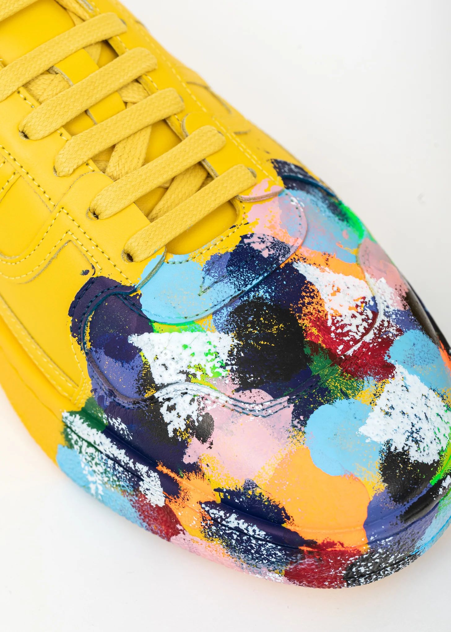 Yellow Painted Leather Clay Low Top Sneaker - Image 5