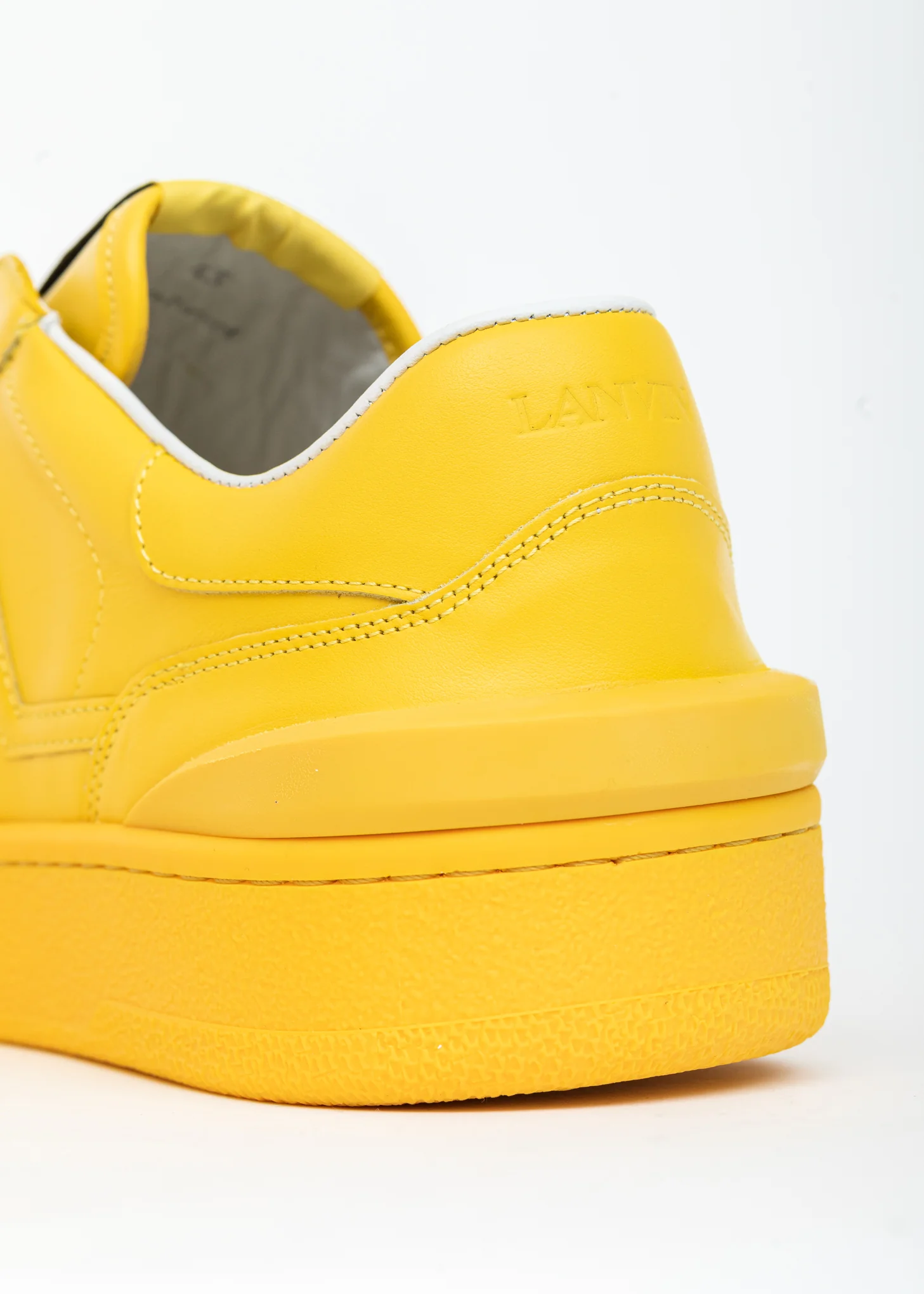 Yellow Painted Leather Clay Low Top Sneaker - Image 7
