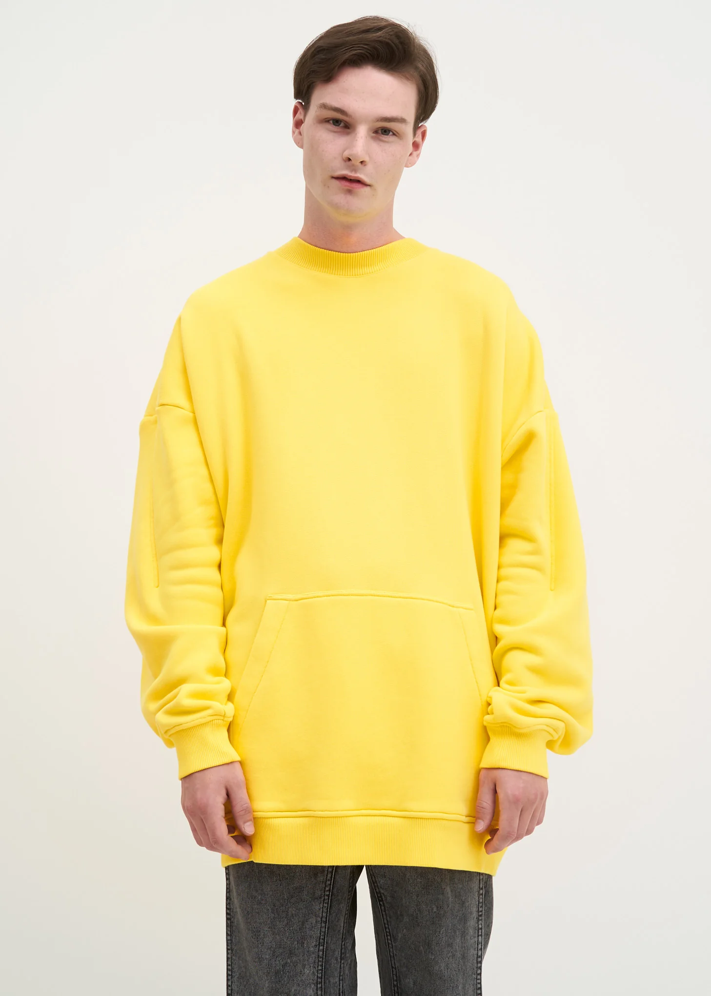 Yellow Paneled Hoodie - Image 2
