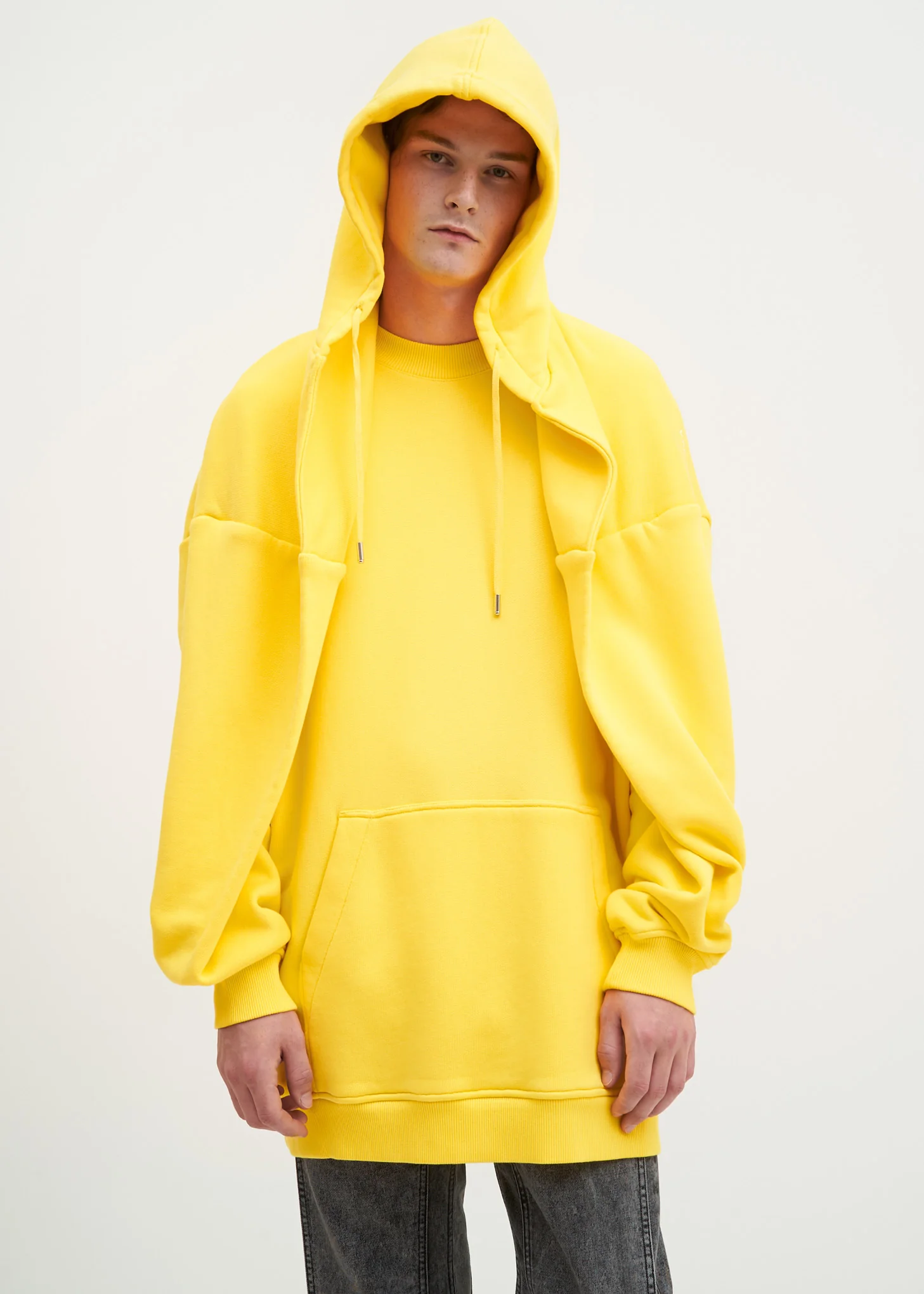Yellow Paneled Hoodie - Image 5