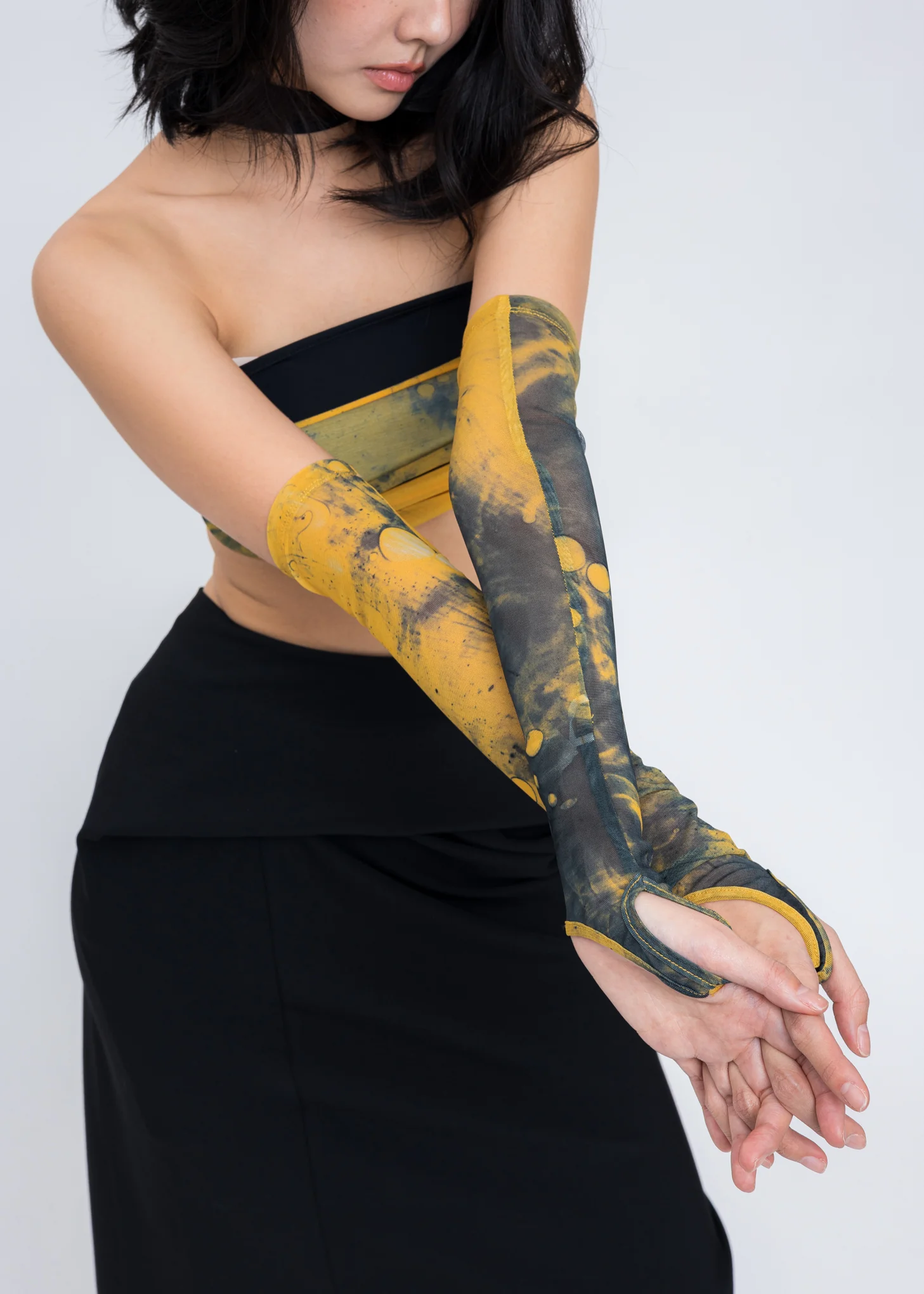 Yellow Printed Arm Sleeves