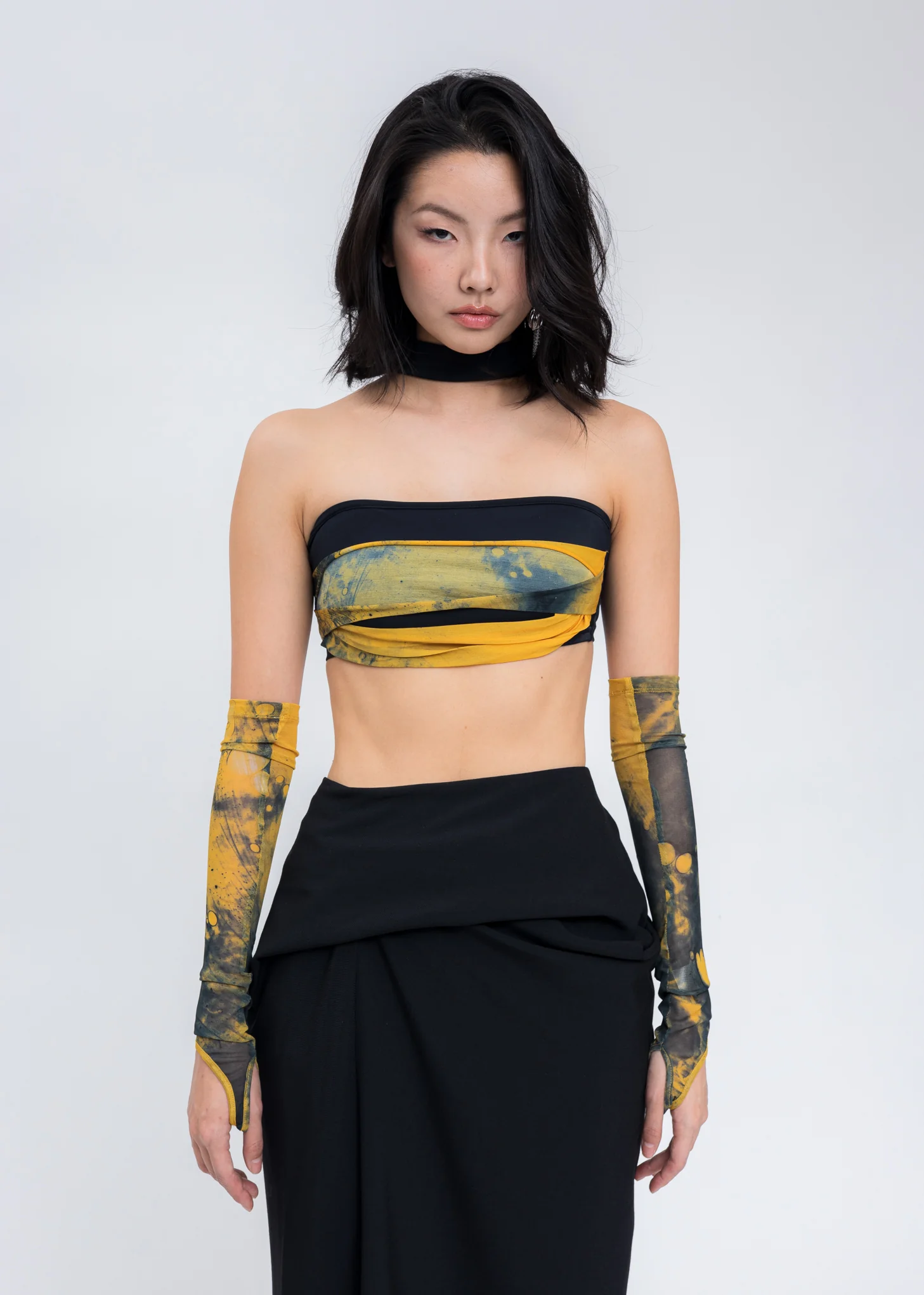 Yellow Printed Arm Sleeves - Image 3
