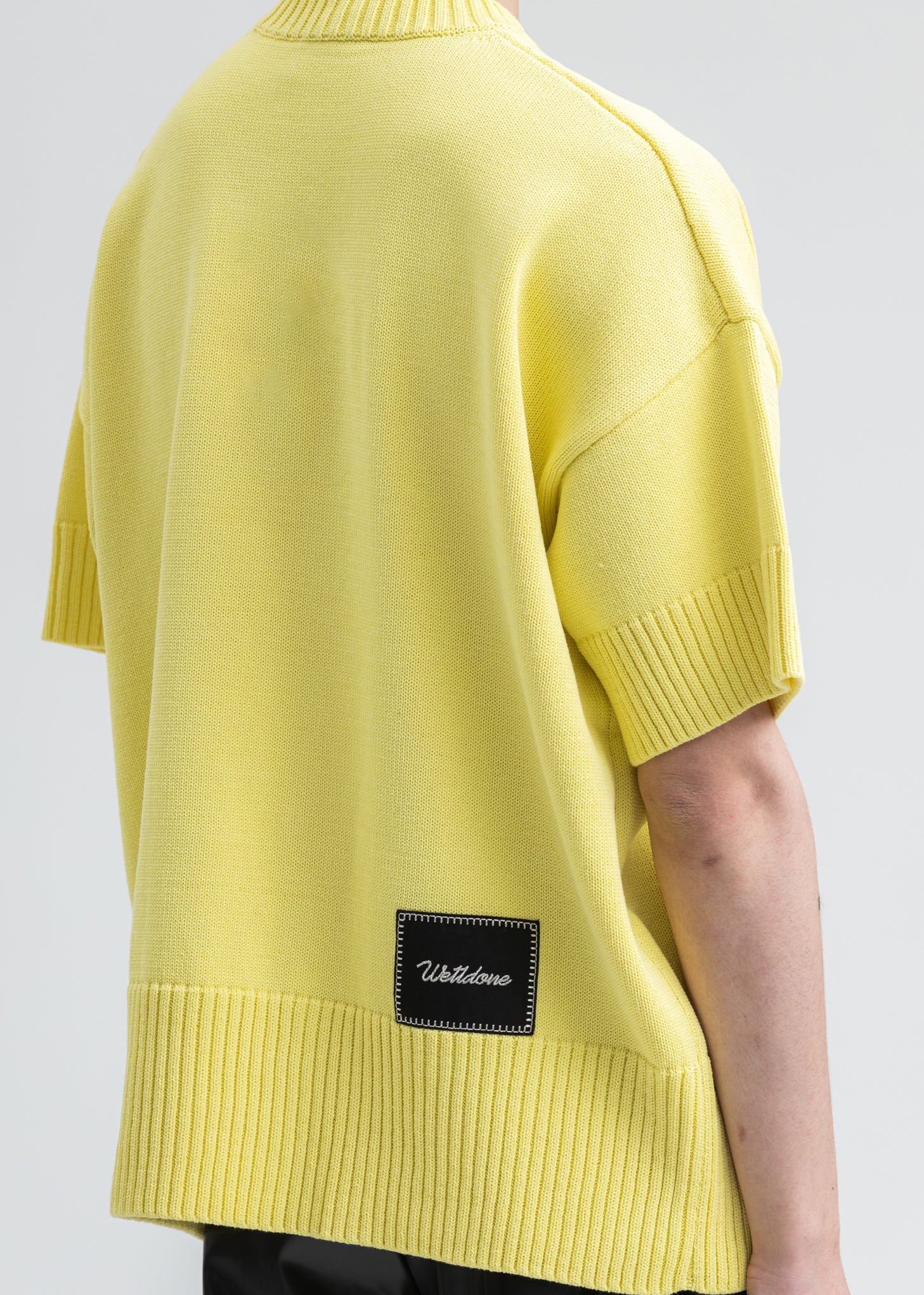 Yellow Printed Short Sleeve Sweater - Image 4