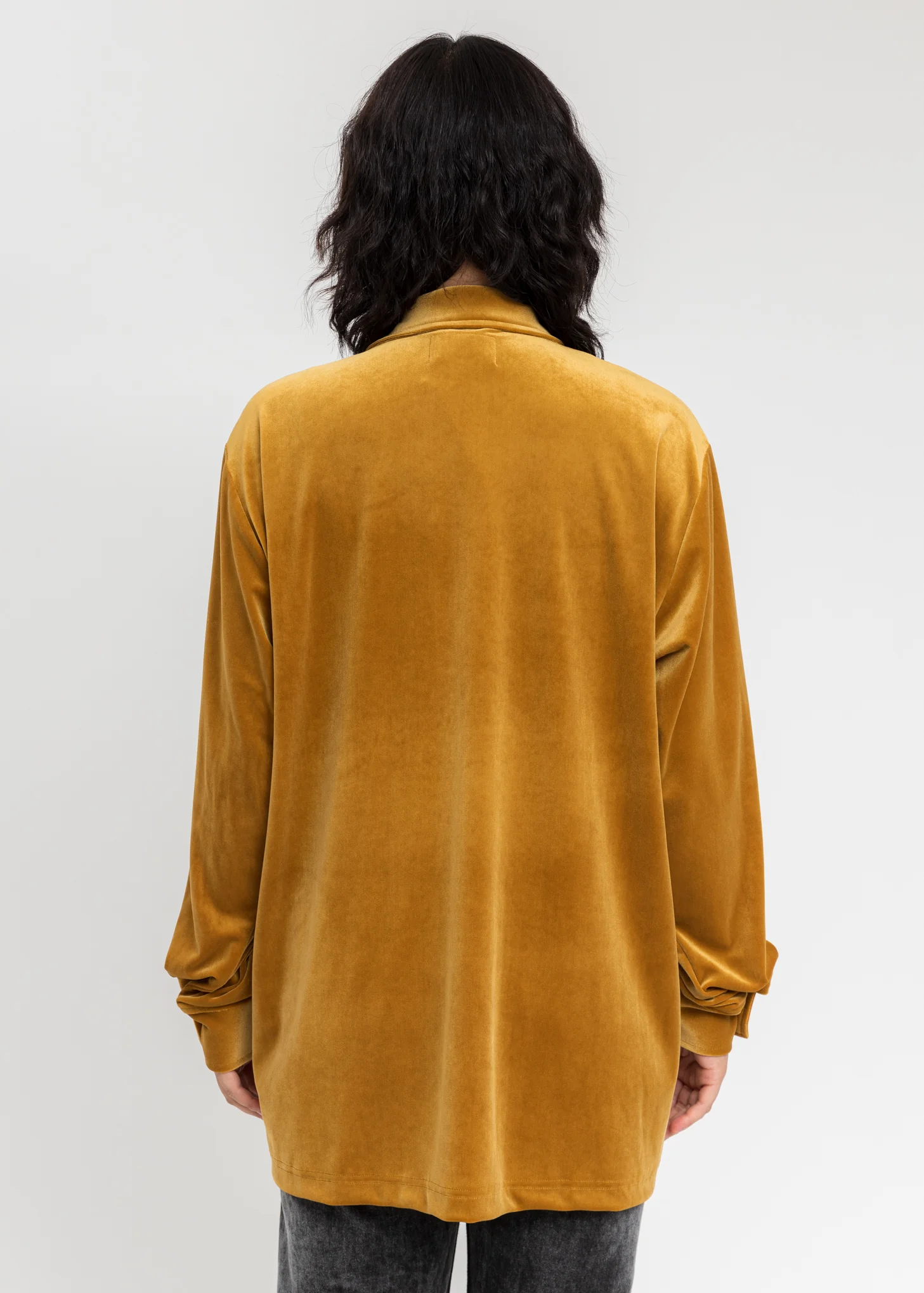 Yellow Puppet Embroidery Velour Shirts - Image 4