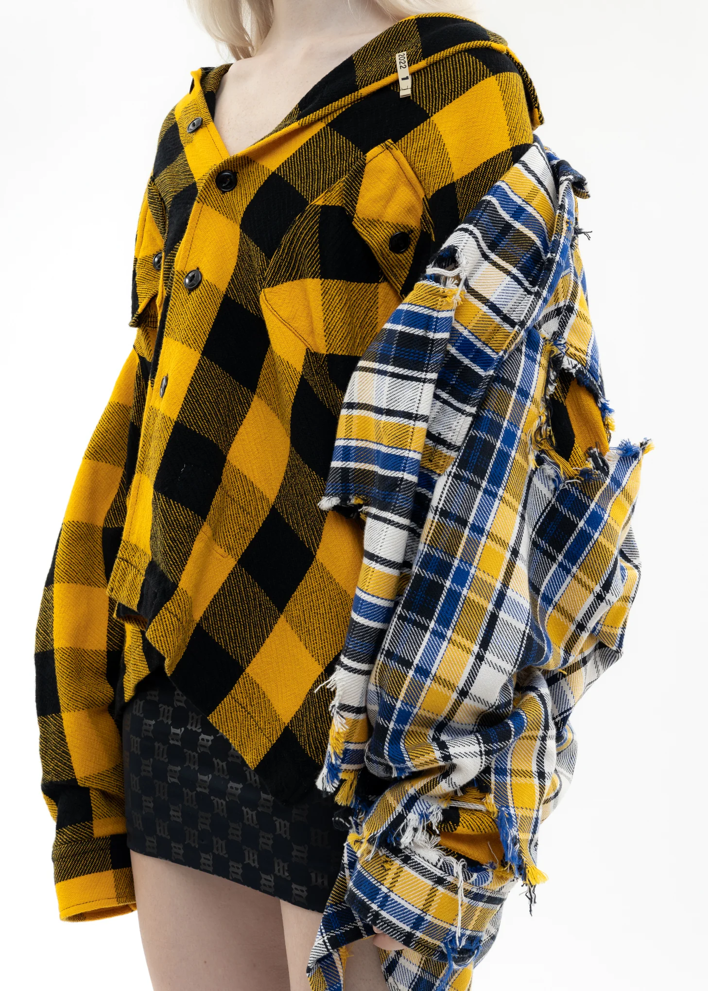 Yellow Single Draped Check Shirts - Image 4