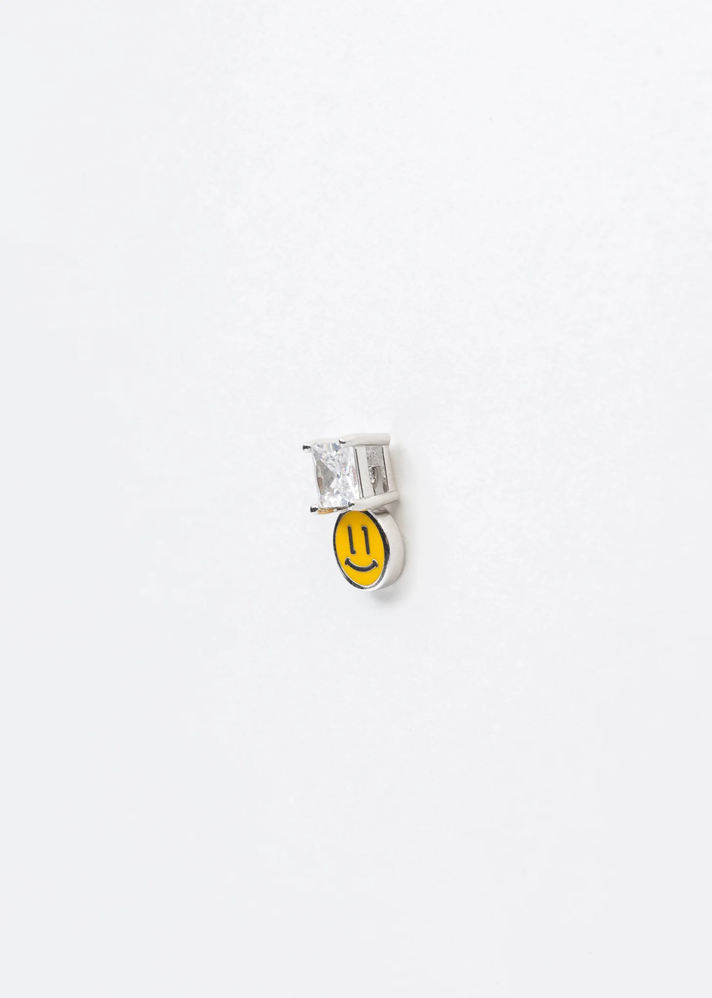 Yellow Smiley Face And Rhinestone Earring - Single - Image 4