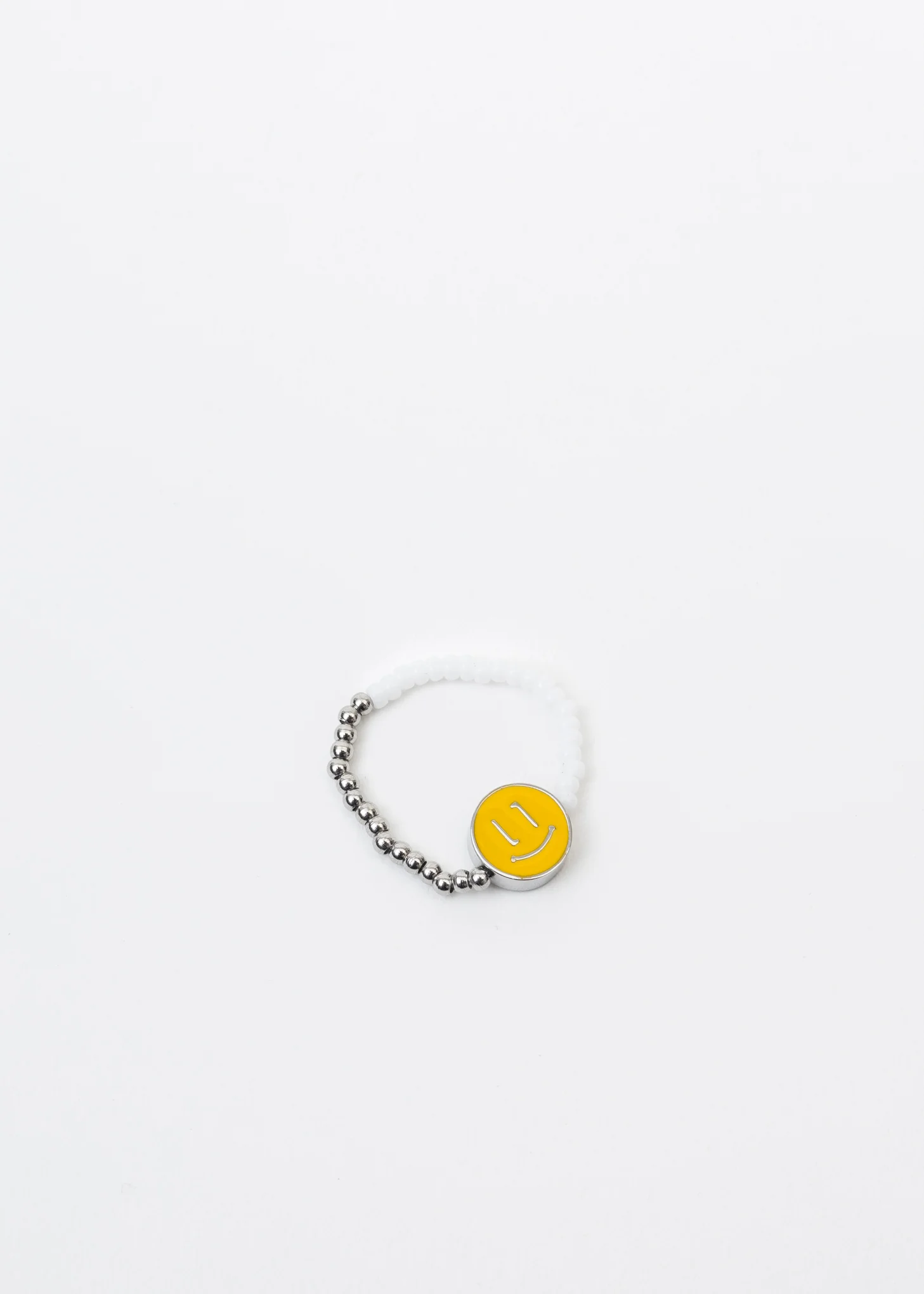 Yellow Smiley Face Beaded Ring - Image 4