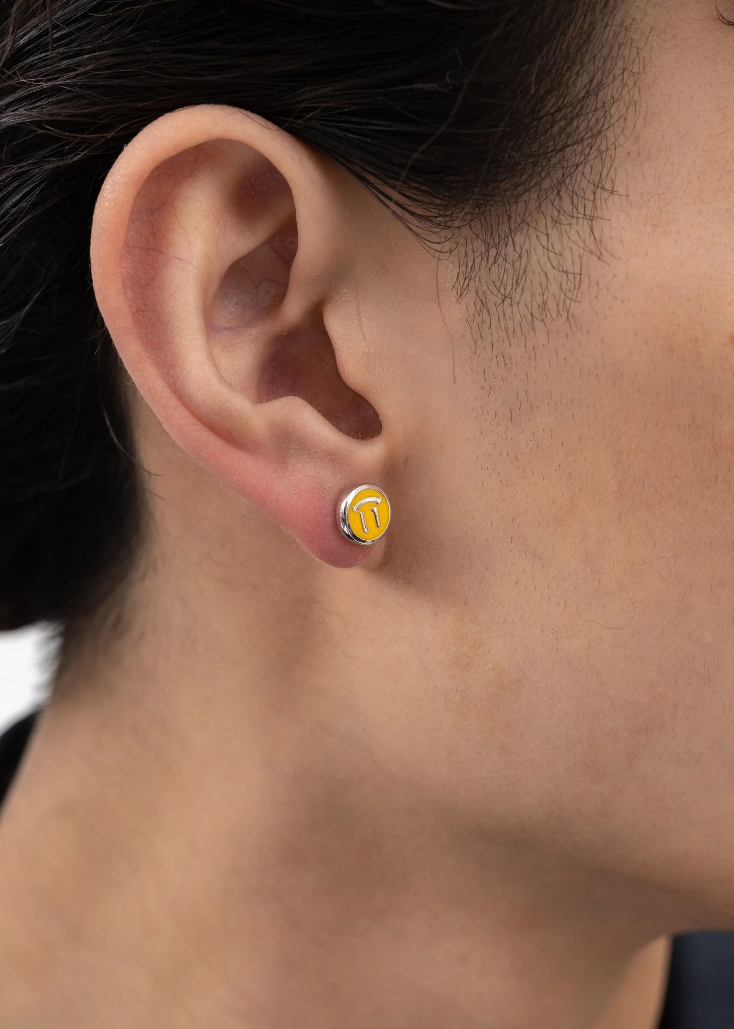 Yellow Smiley Face Earring - Single - Image 2