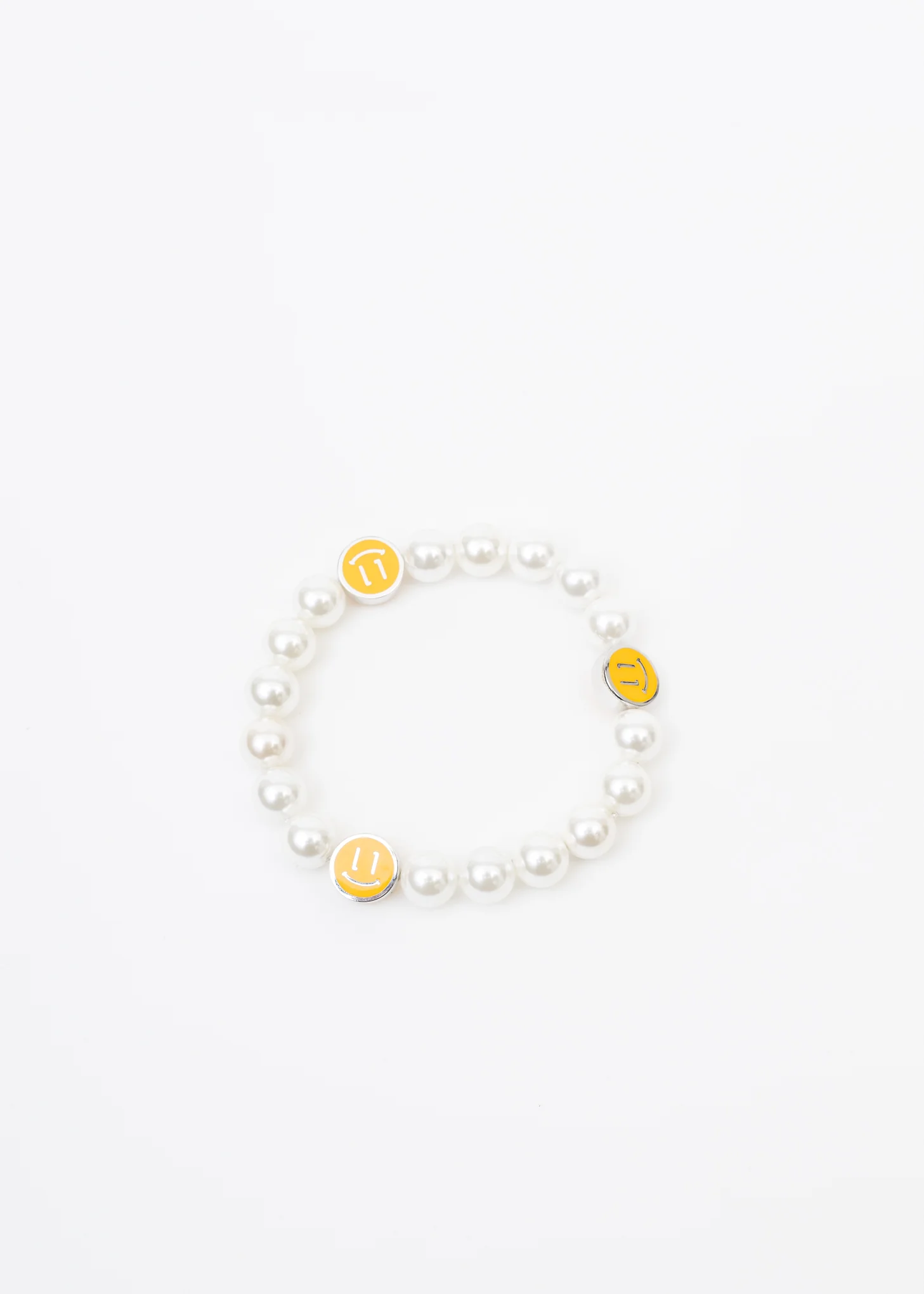 Yellow Smiley Faces And Pearls Bracelet - Image 5