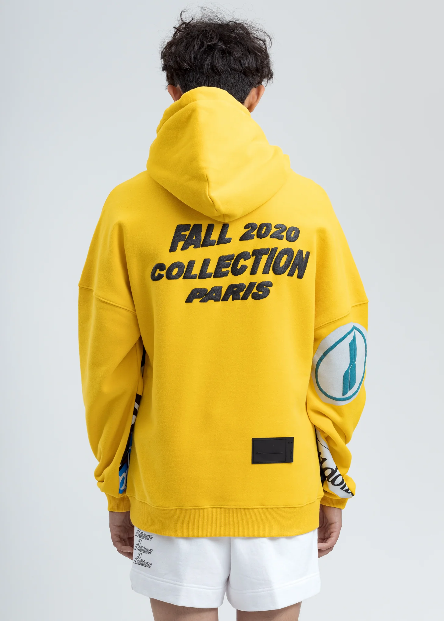 Yellow Stacked Logo Hoodie - Image 2