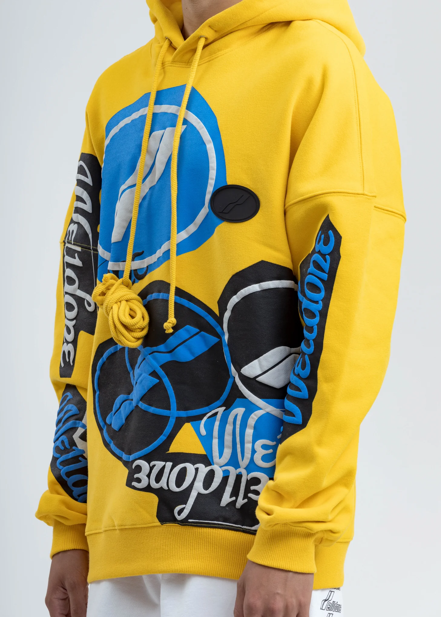 Yellow Stacked Logo Hoodie - Image 4