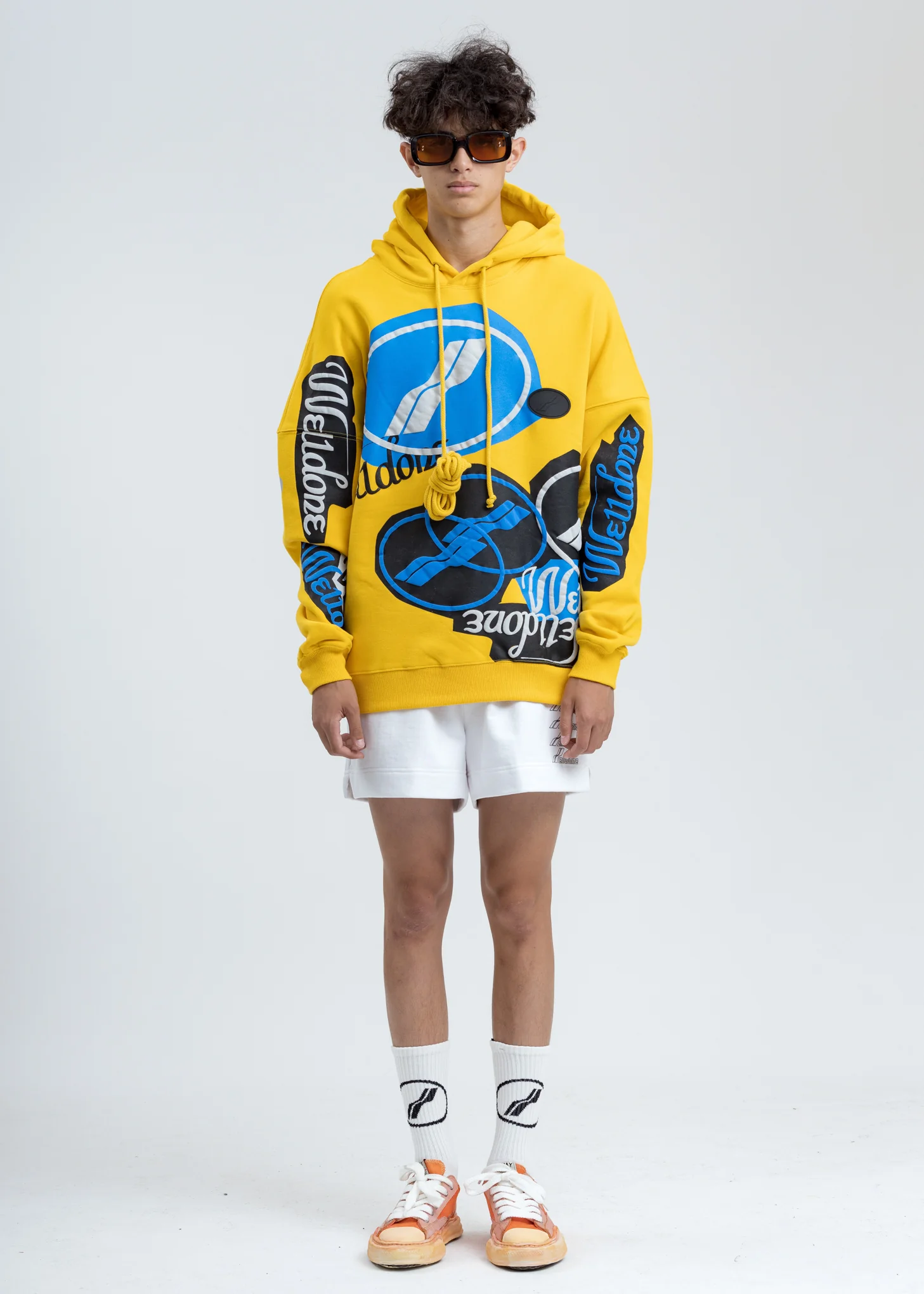 Yellow Stacked Logo Hoodie - Image 5