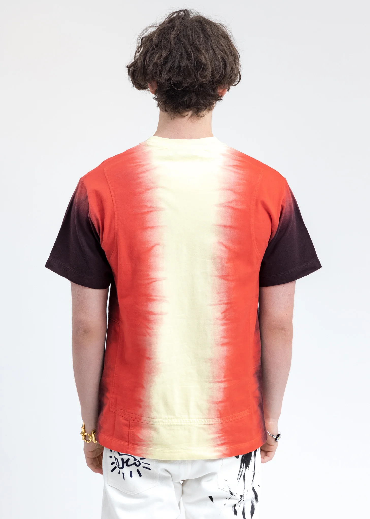 Yellow Tie Dye Paneled T-Shirt - Image 3