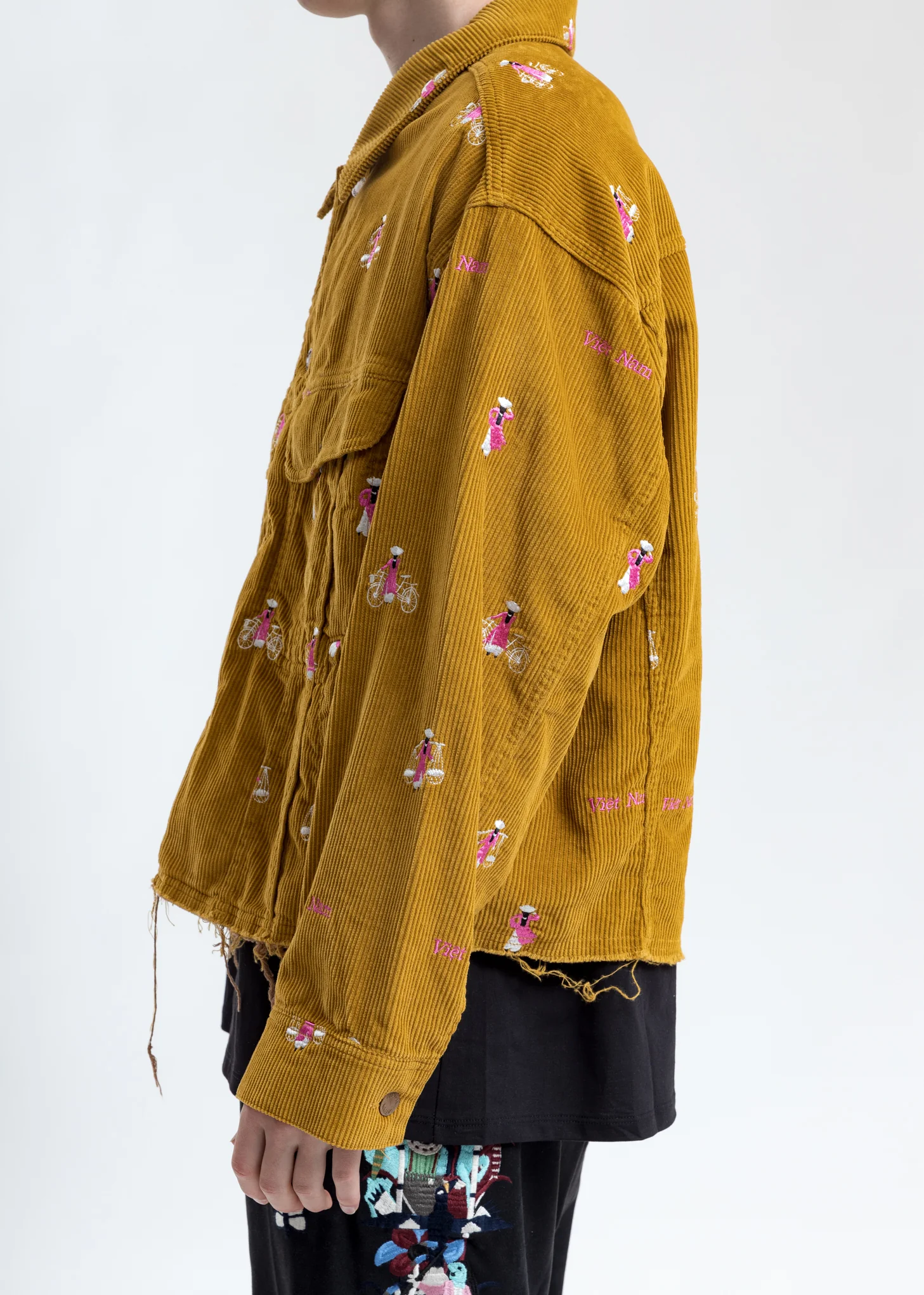Camel Vietnam Embroidery Courduroy Jacket - Image 2