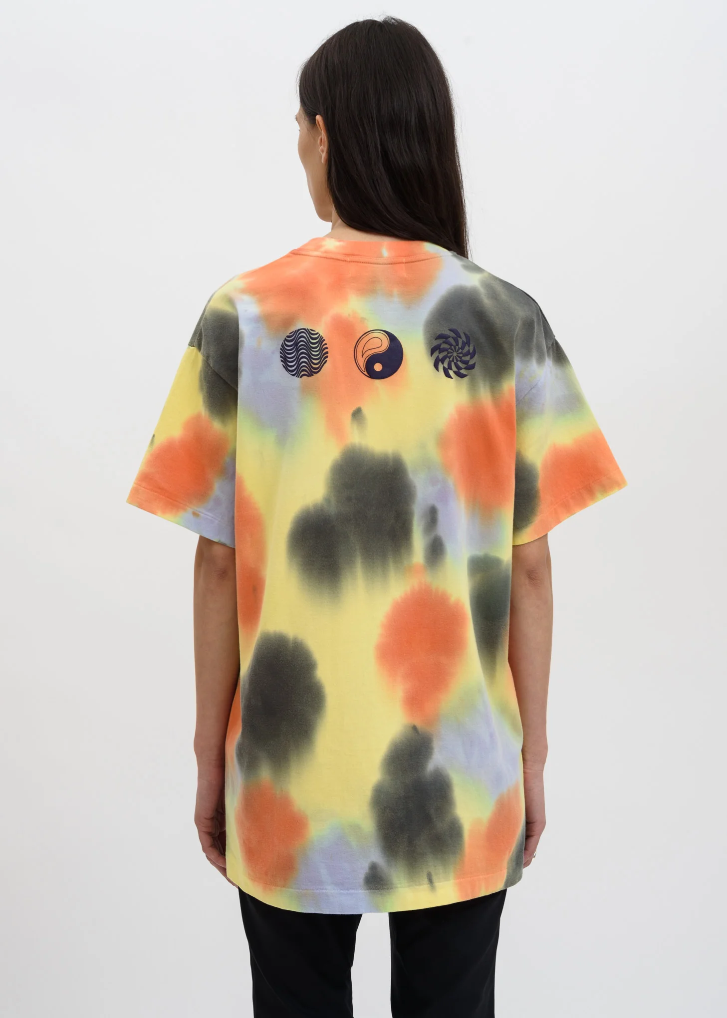 Yellow Waves Tie Dye T-Shirt - Image 2