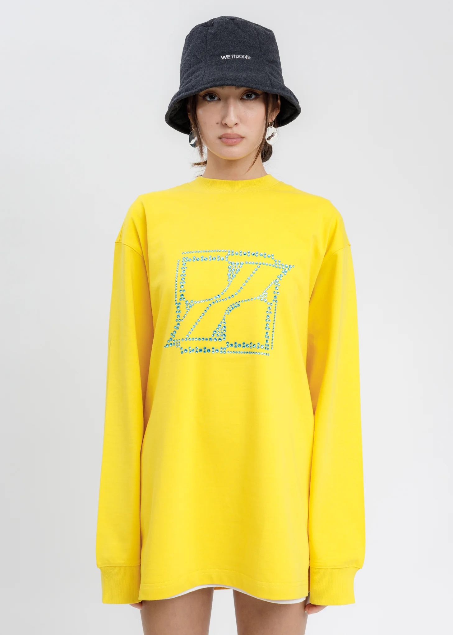 Yellow WE11DONE Crystal Logo Long Sleeves